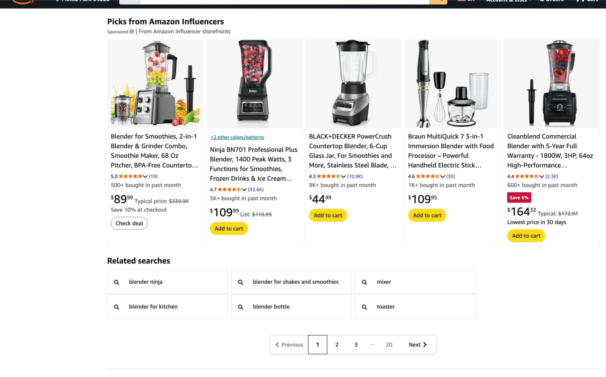 amazon pagination example