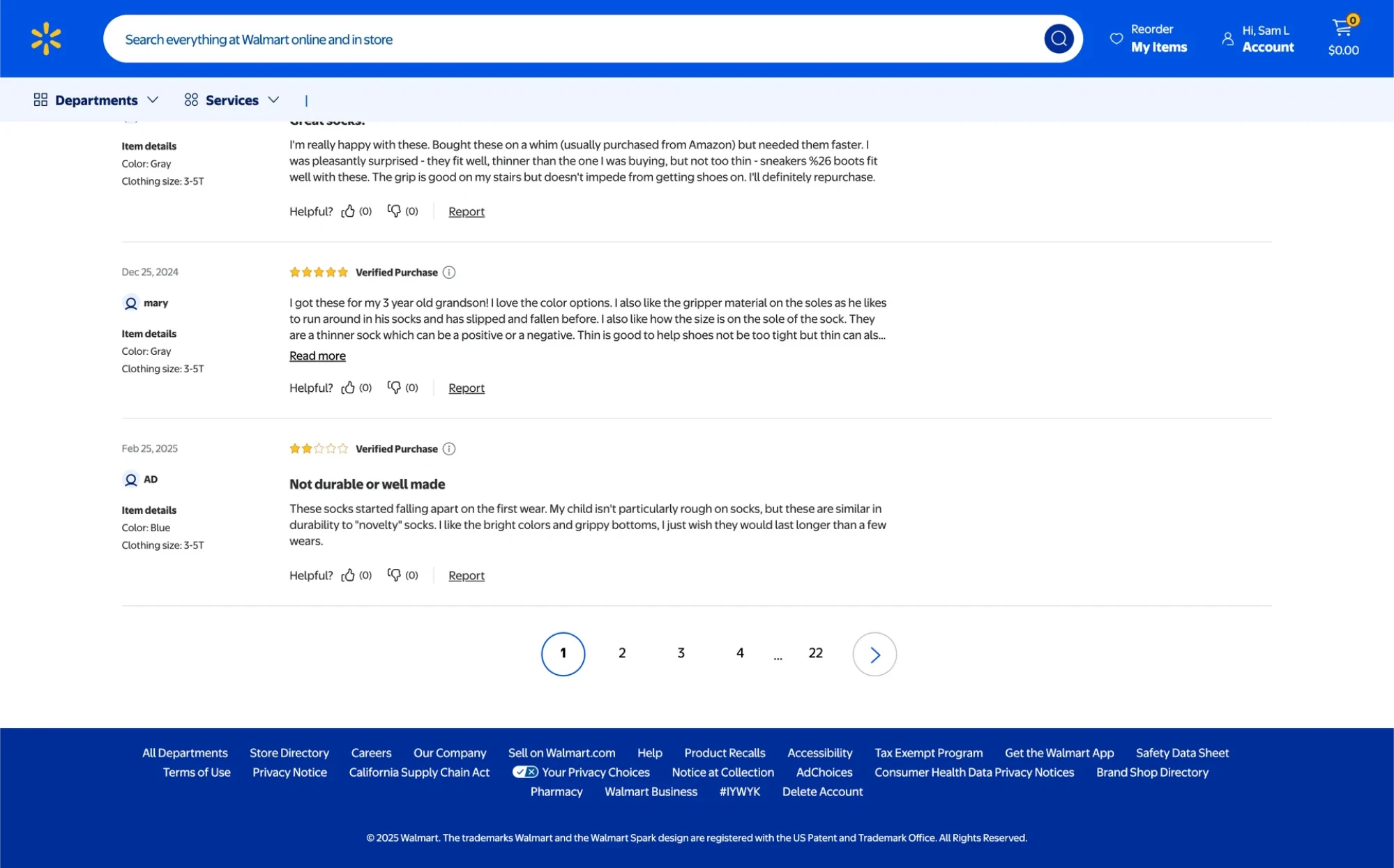 walmart pagination design