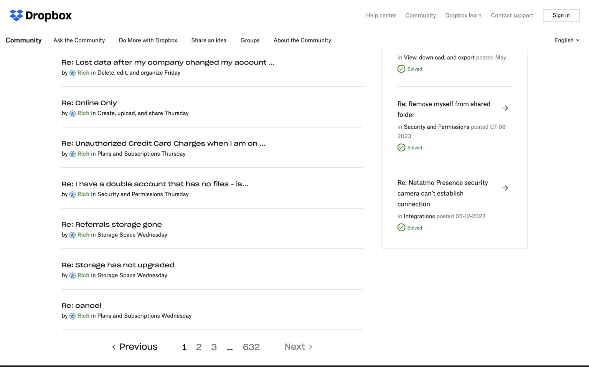 pagination design at dropbox