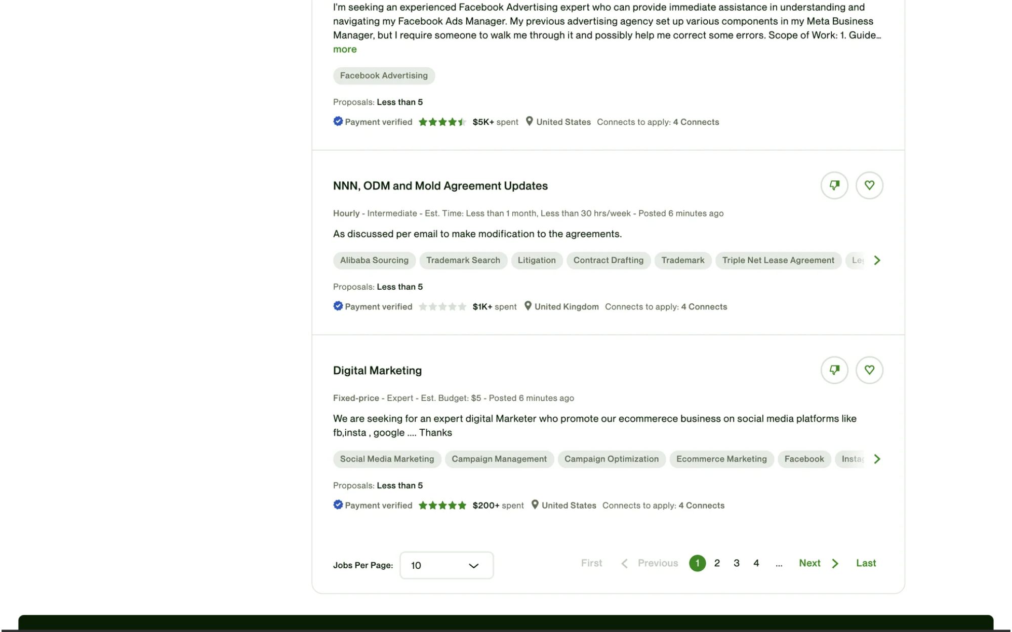 upwork pagination design