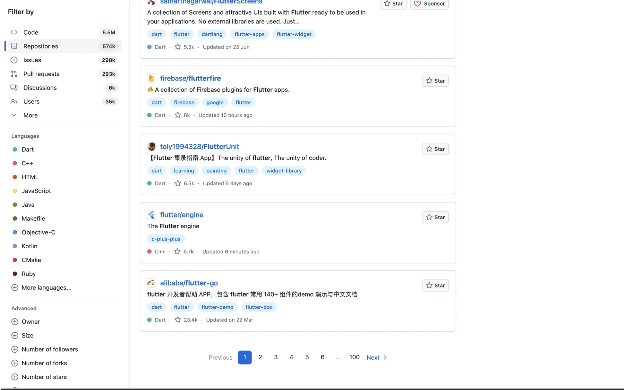 github pagination ui