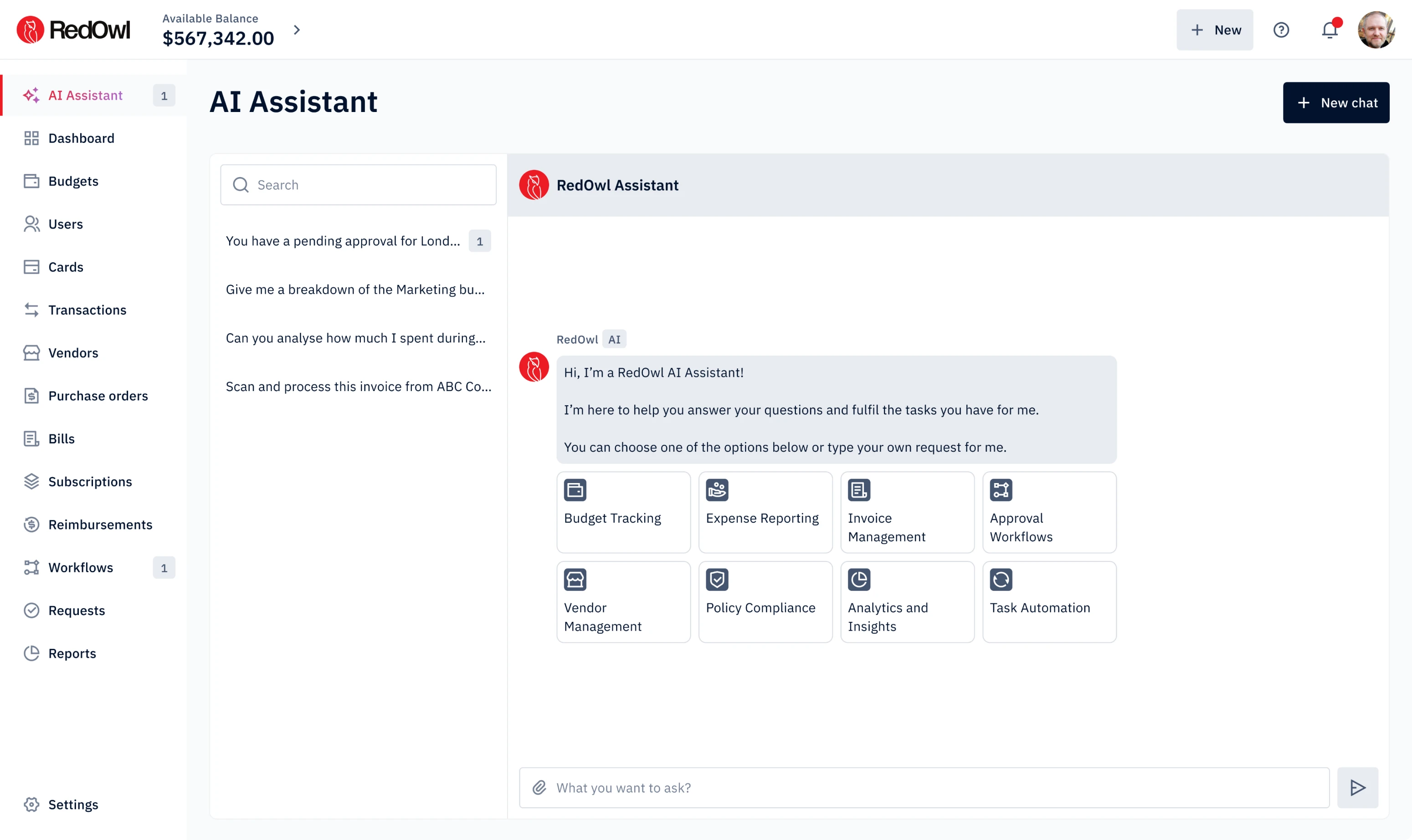 RedOwl's AI Assistant design