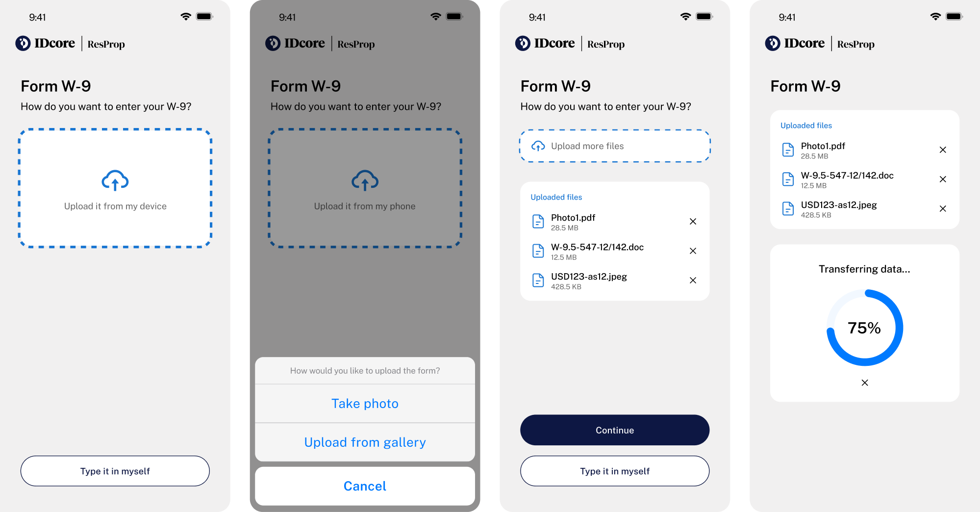 file upload ui on mobile