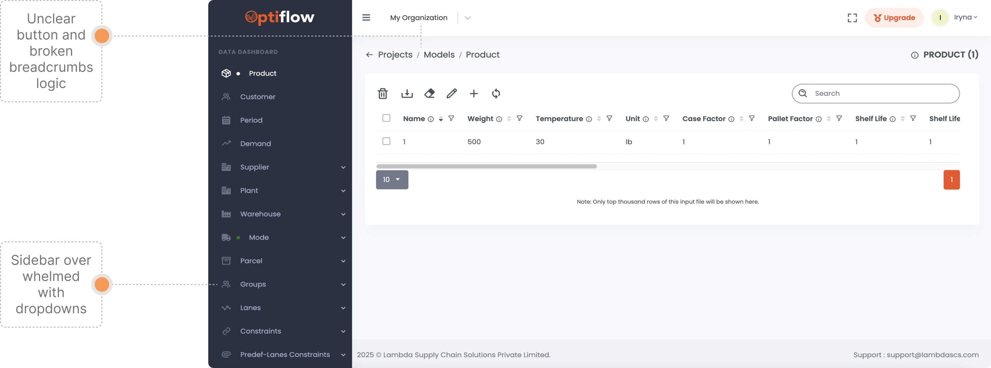 Navigation before the redesign