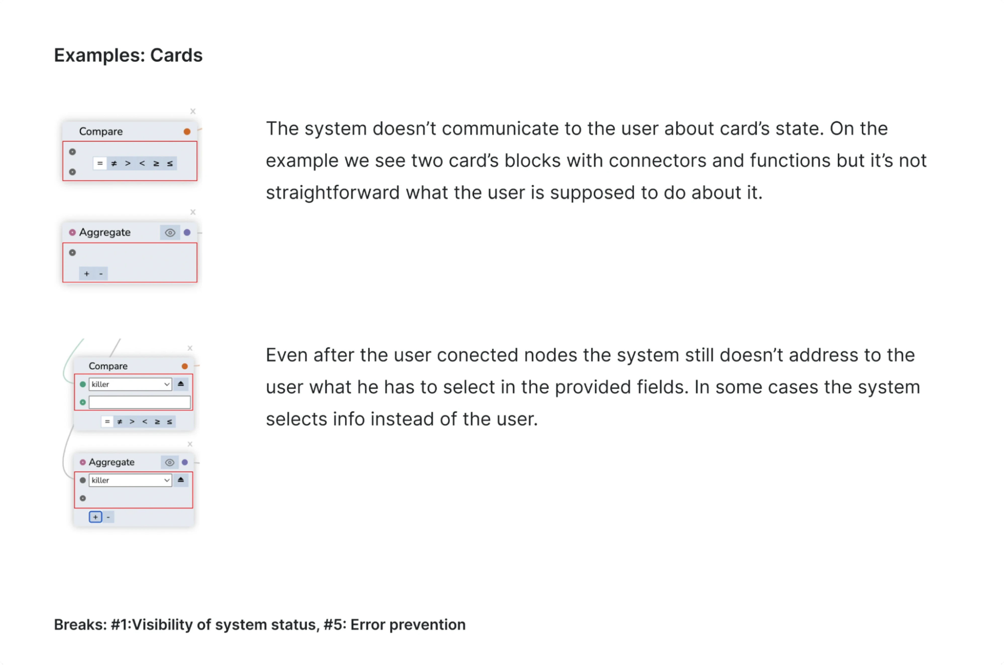 A fragment of the UX audit of the Datawisp platform