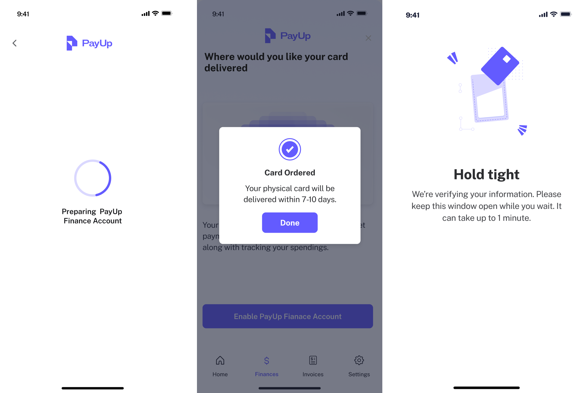Mobile screen design for a finance app