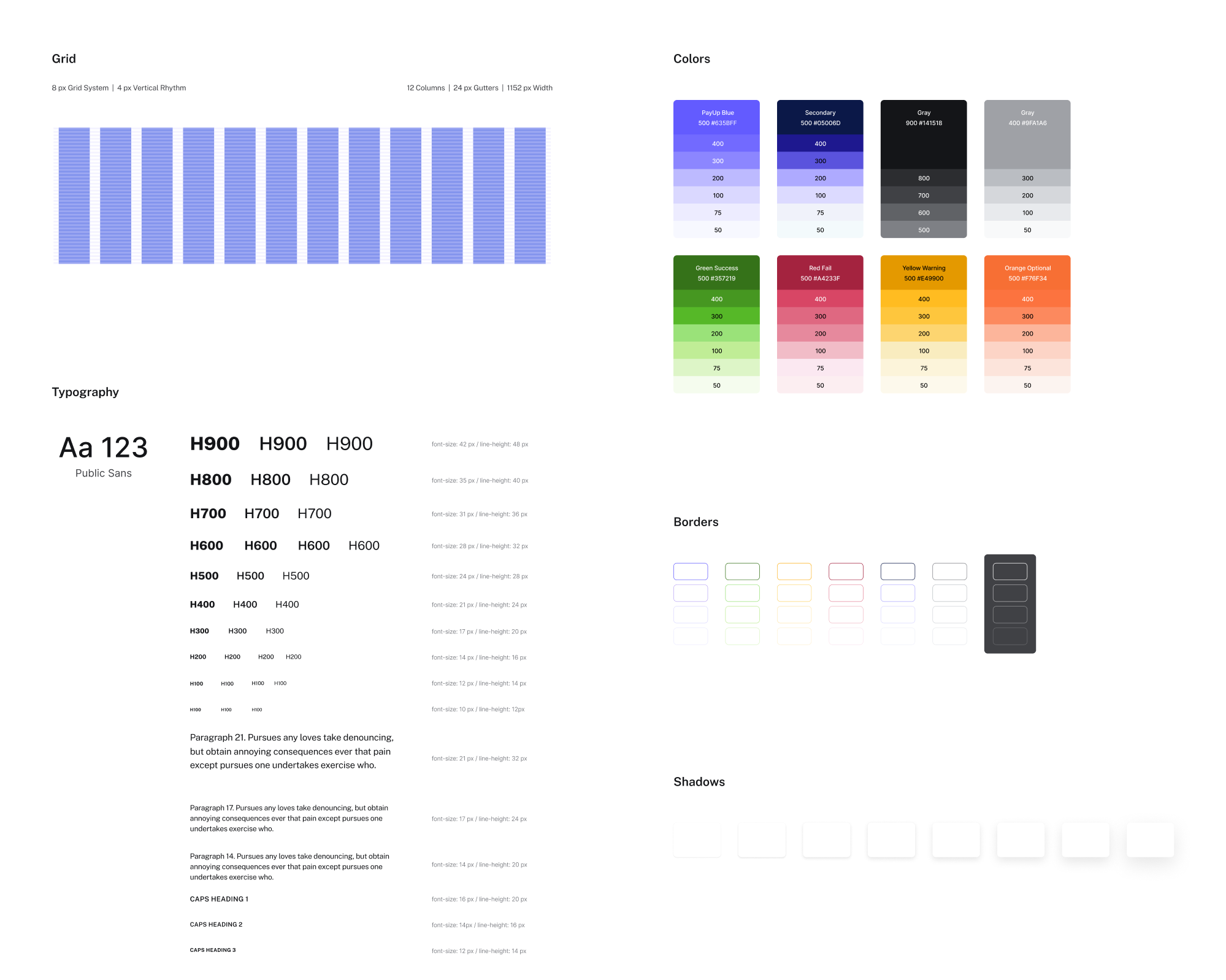 design system for a finance app