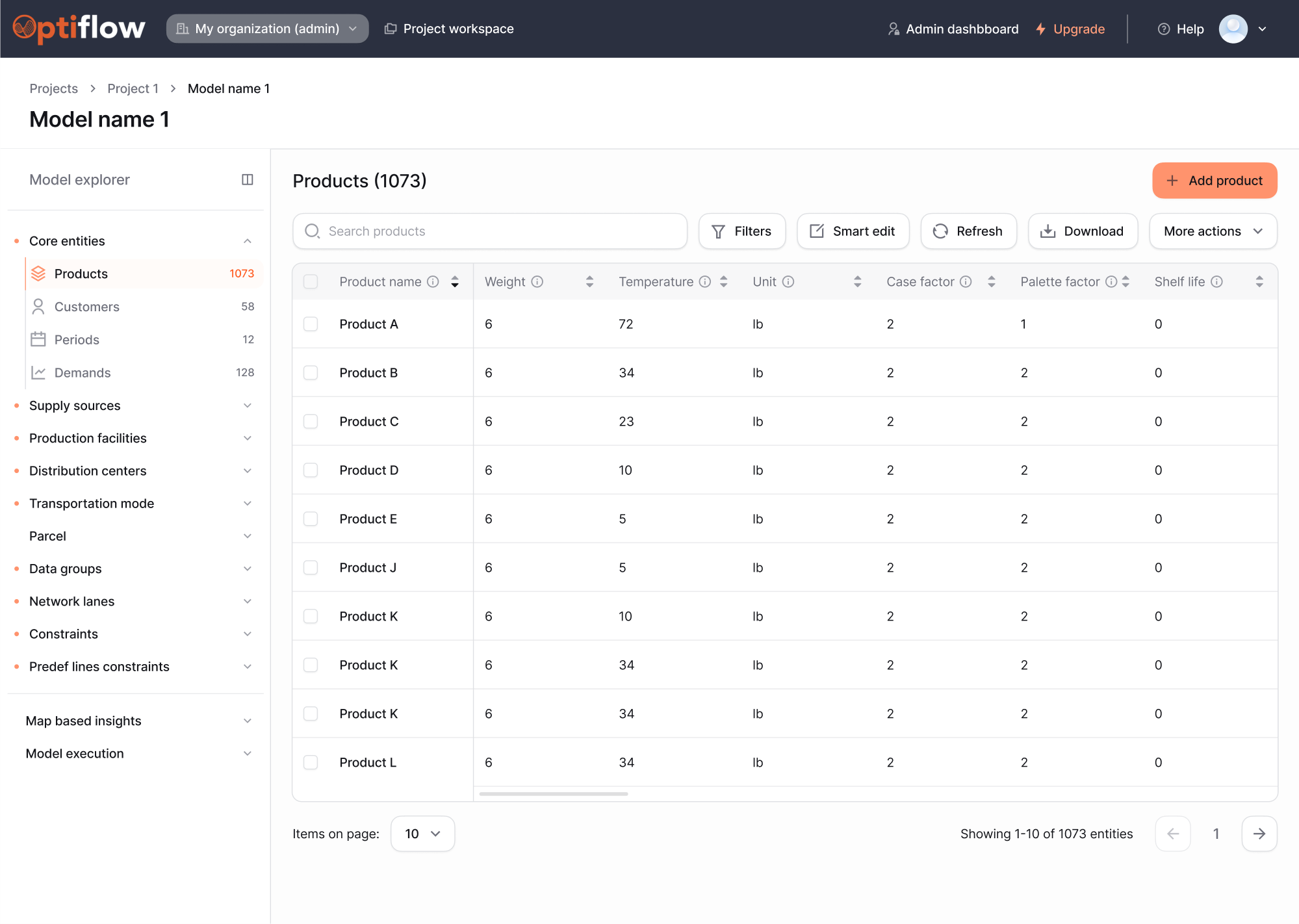 OptiFlow navigation after redesign