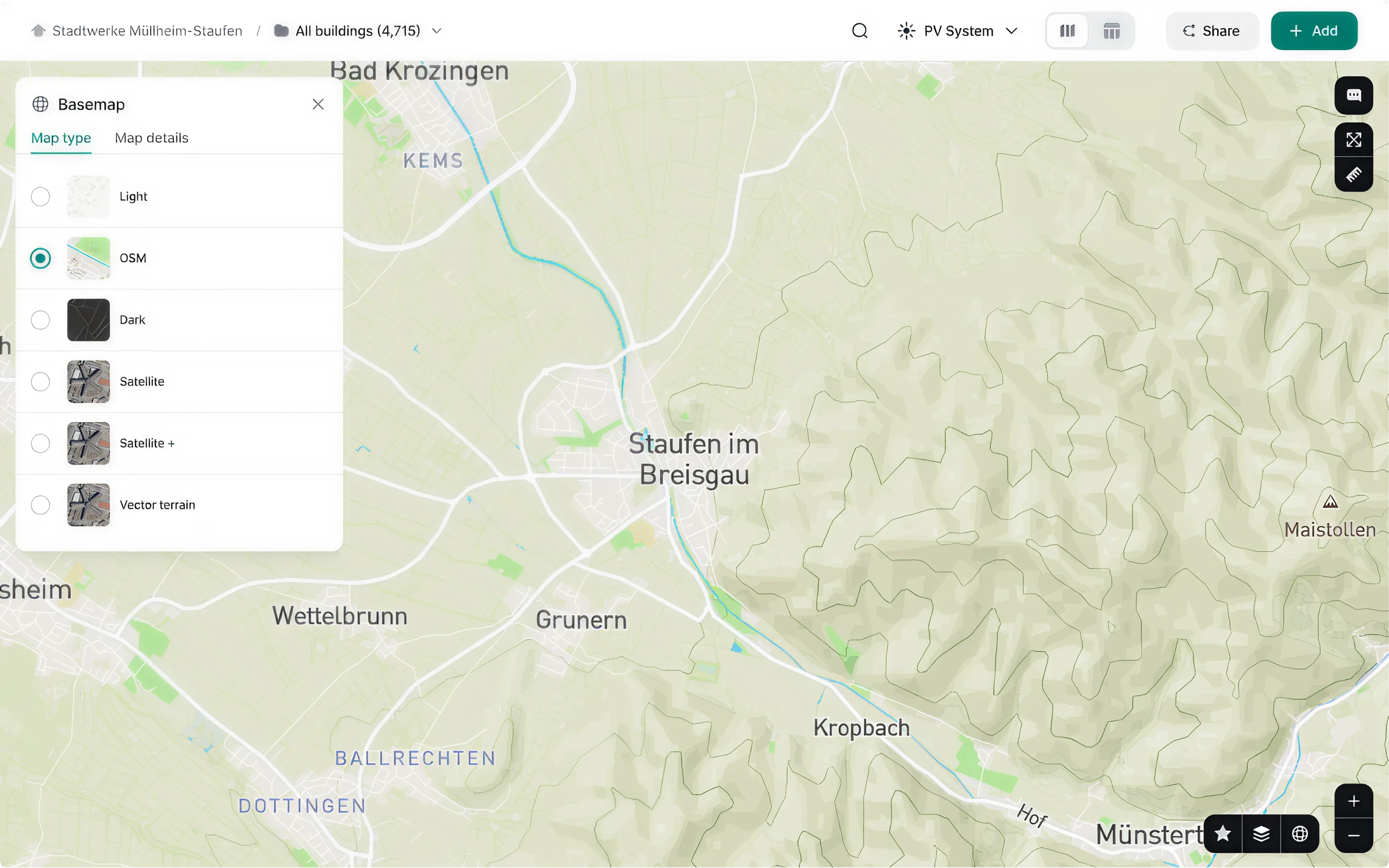 Map design for Greenventory