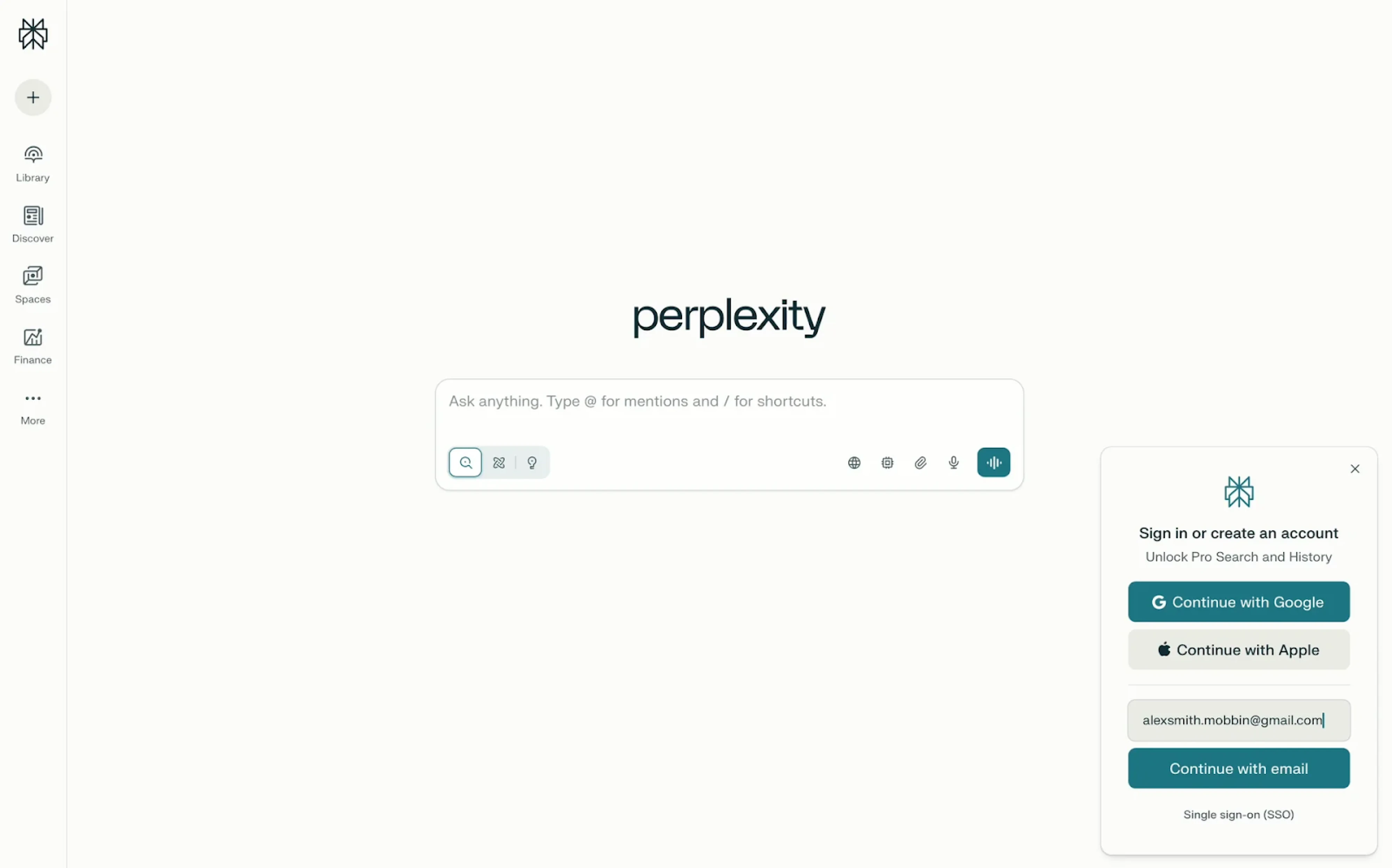 login screen modal window