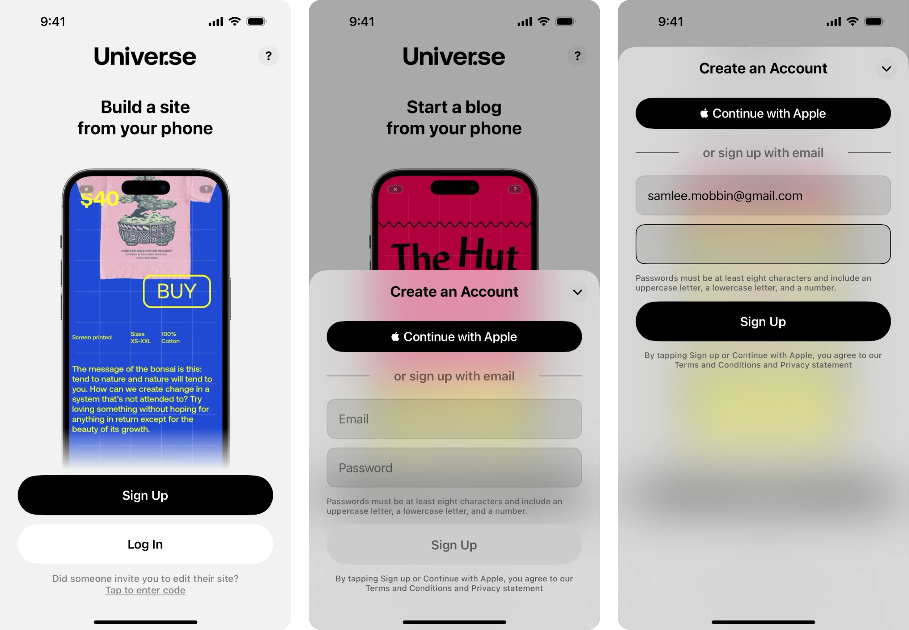 mobile login screen design