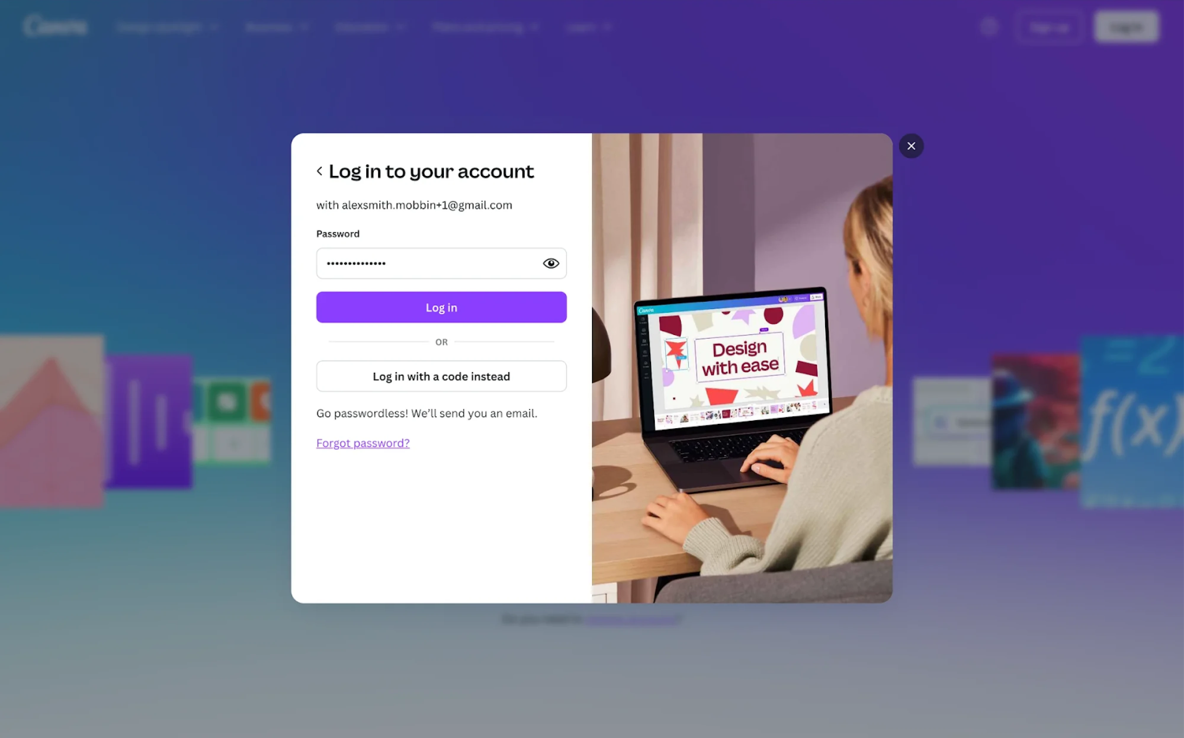 login screen example