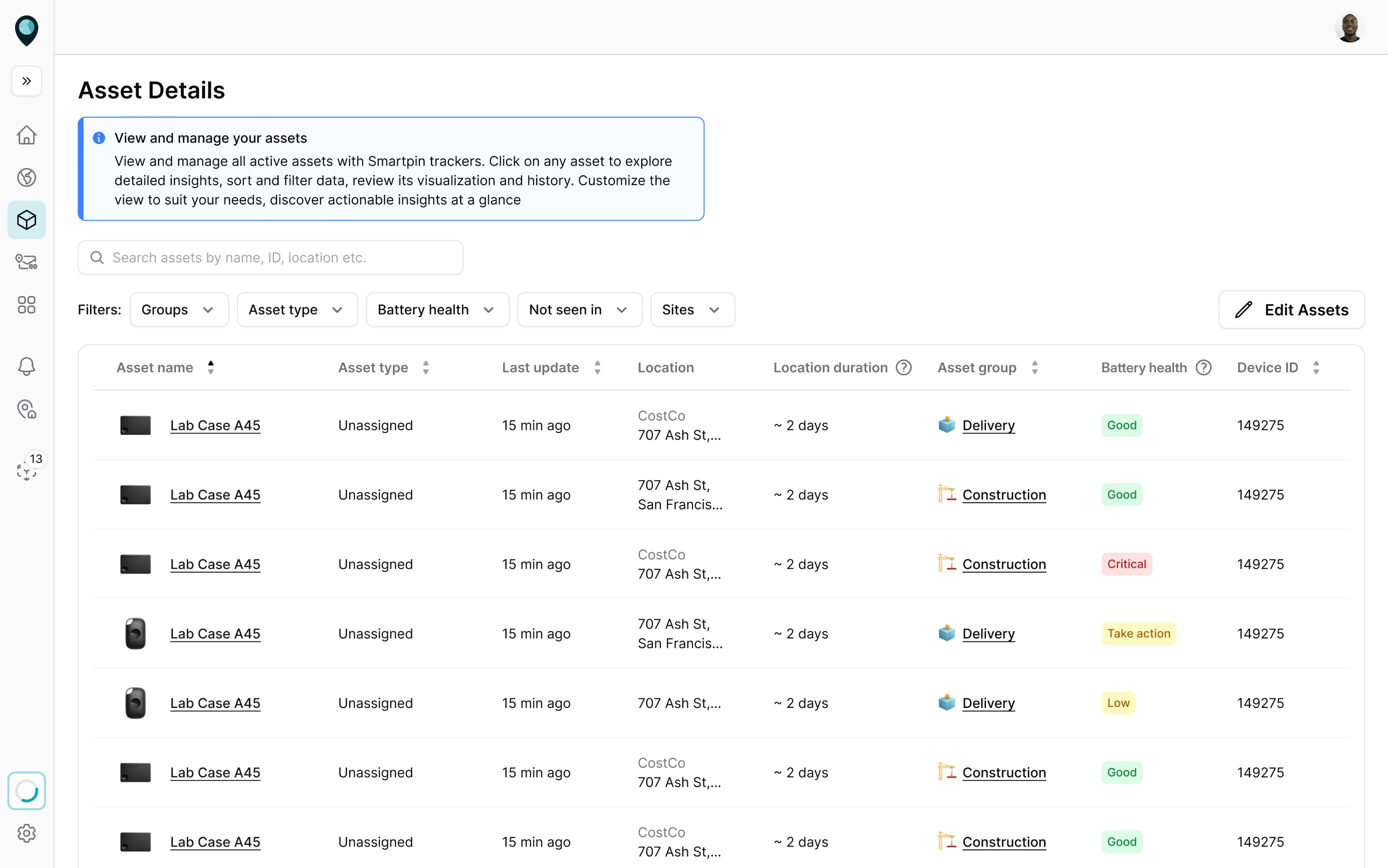 table design ux example
