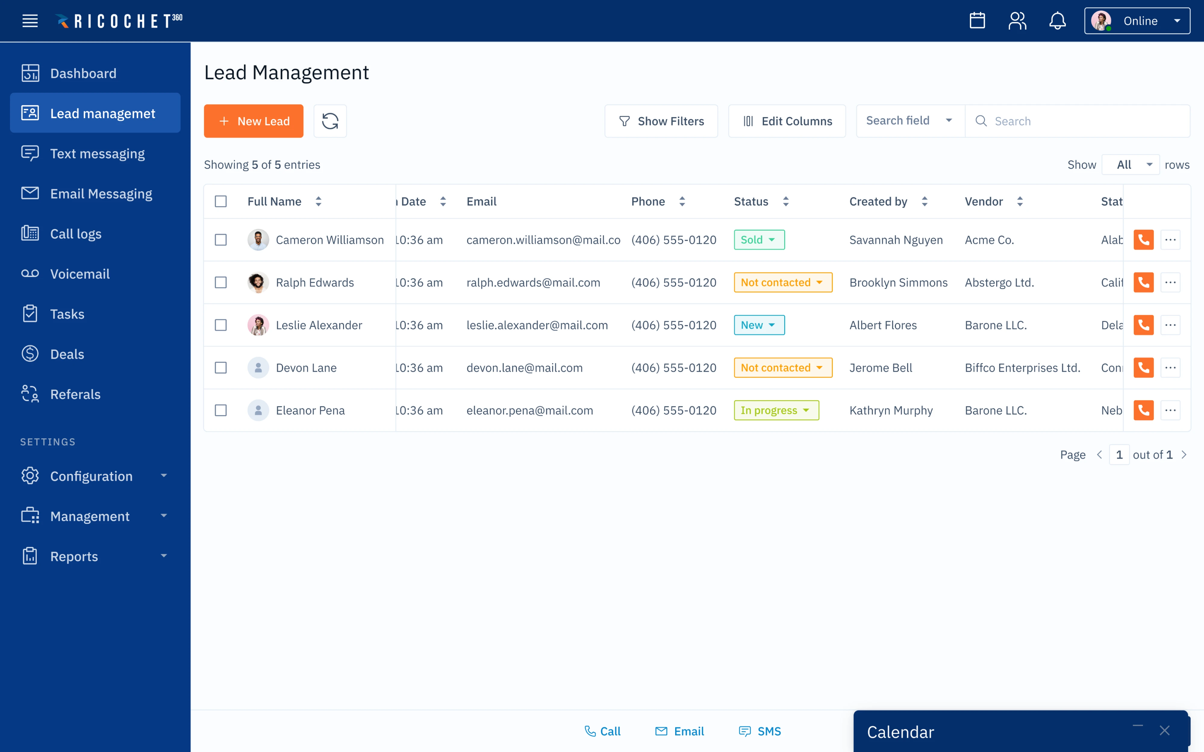 data table design example