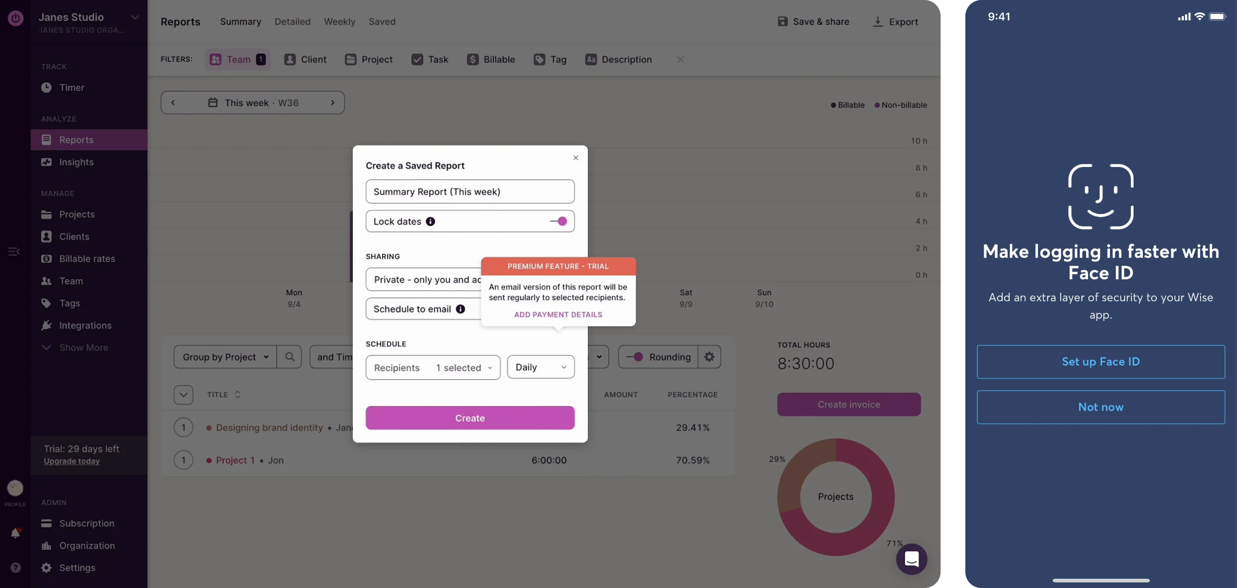 Action-based triggers in Toggle Track and Wise