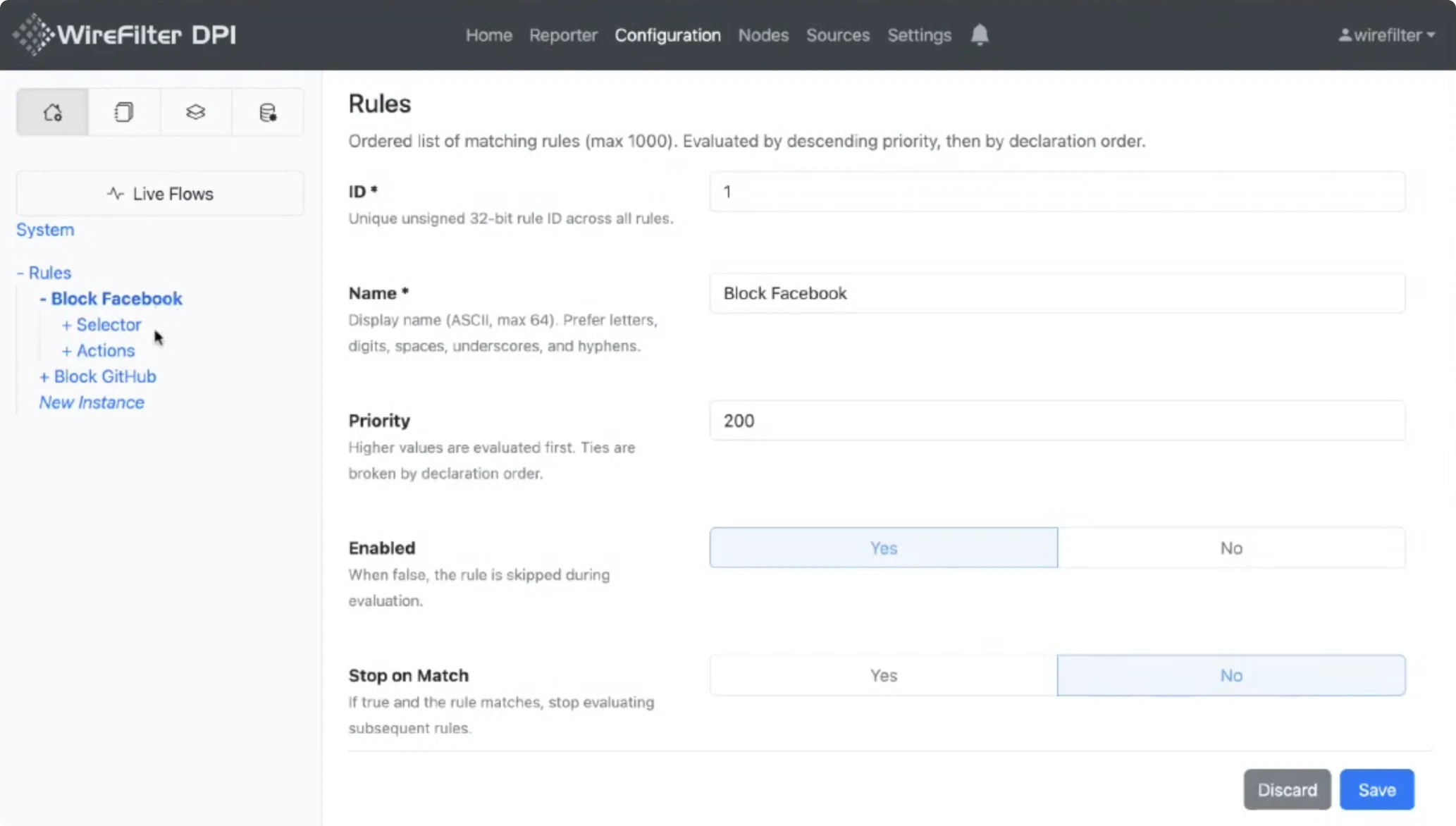 Editing the configuration flow before
