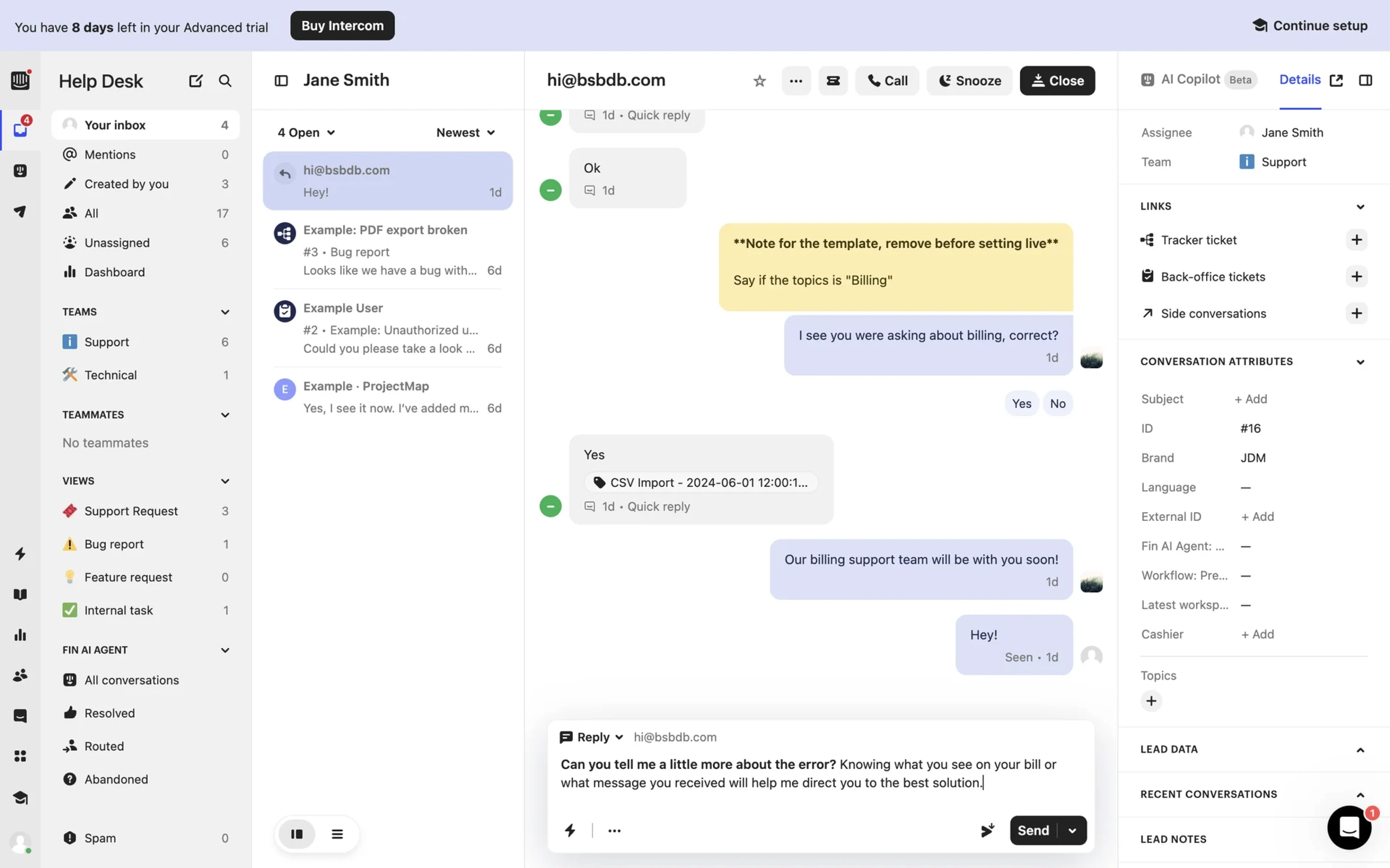 customer support tickets in saas