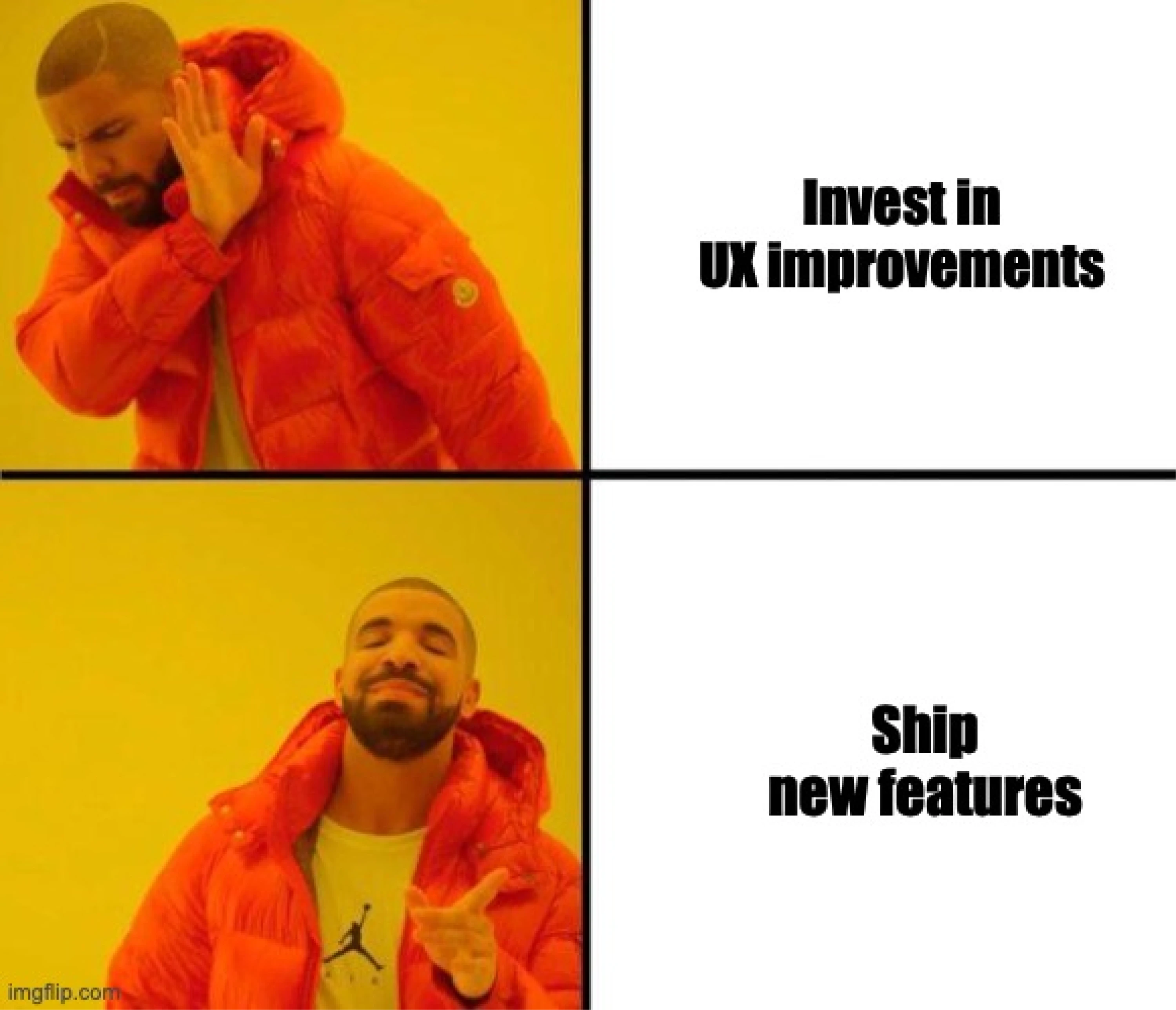 meme about lack of leadership support in ux strategy