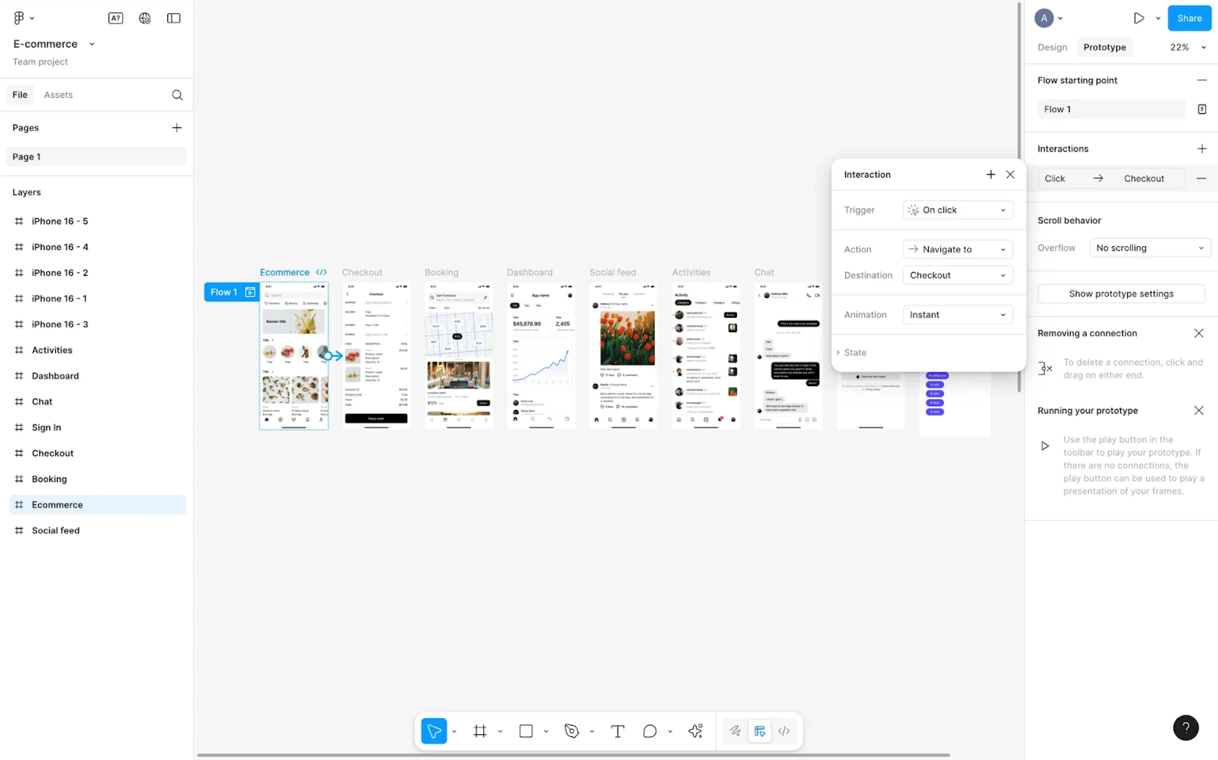 figma's built-in prototyping