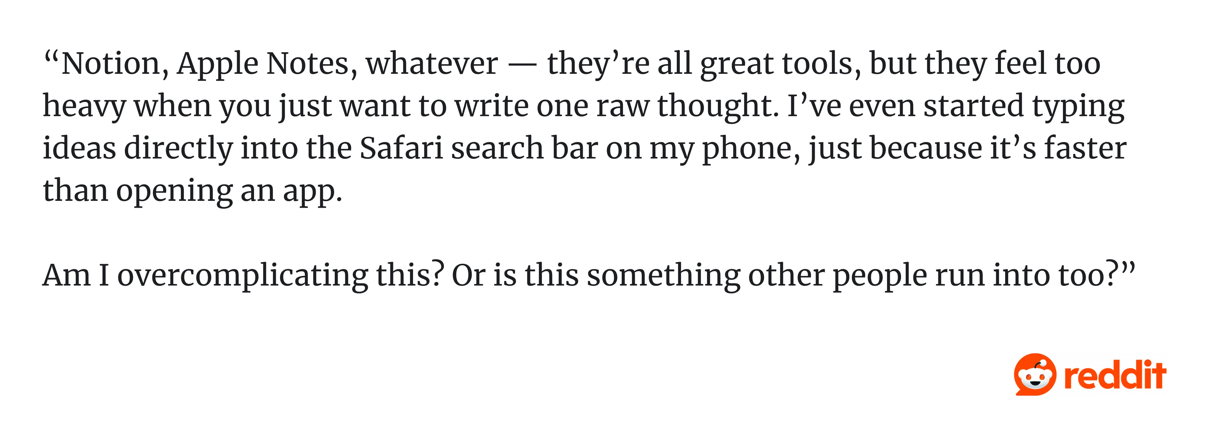 Notion's blank canvas problem – Reddit discussion