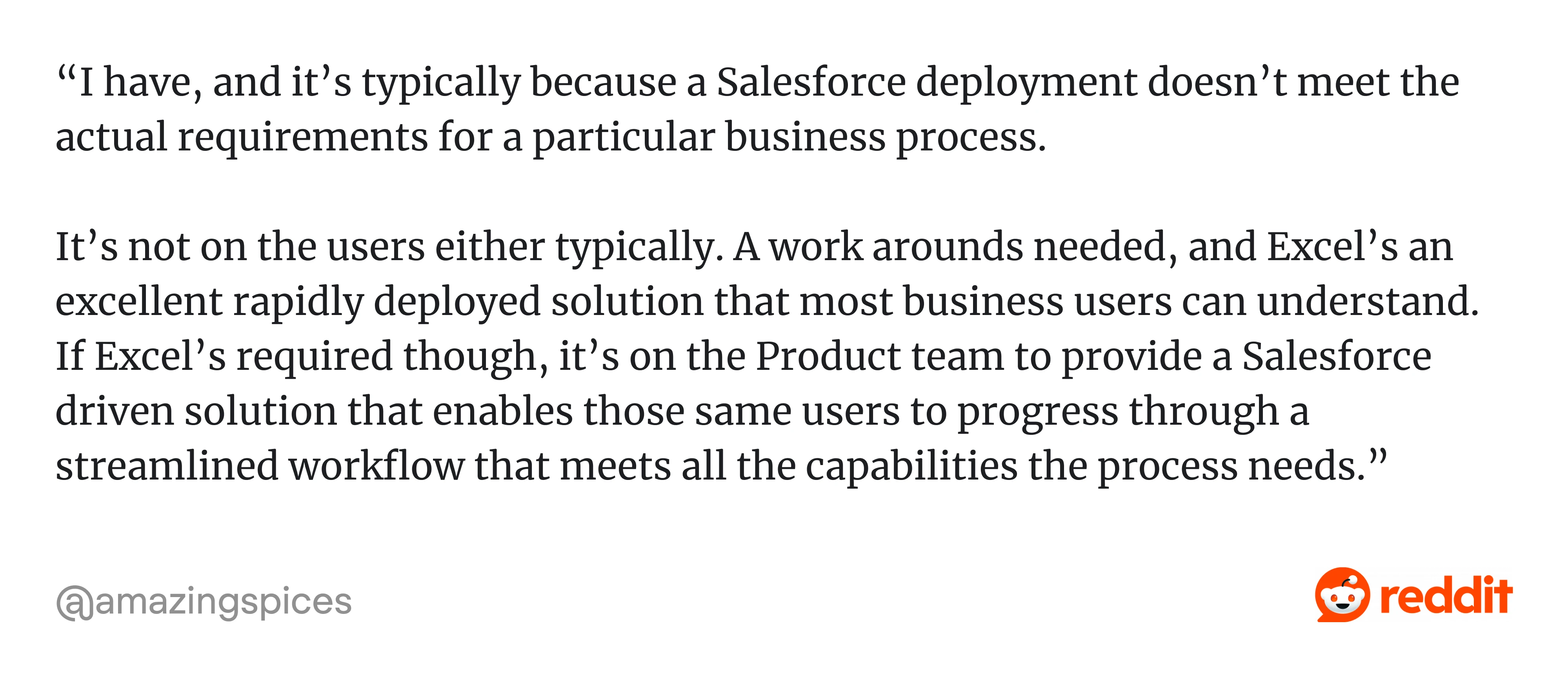 Comment on Reddit about Salesforce deployment