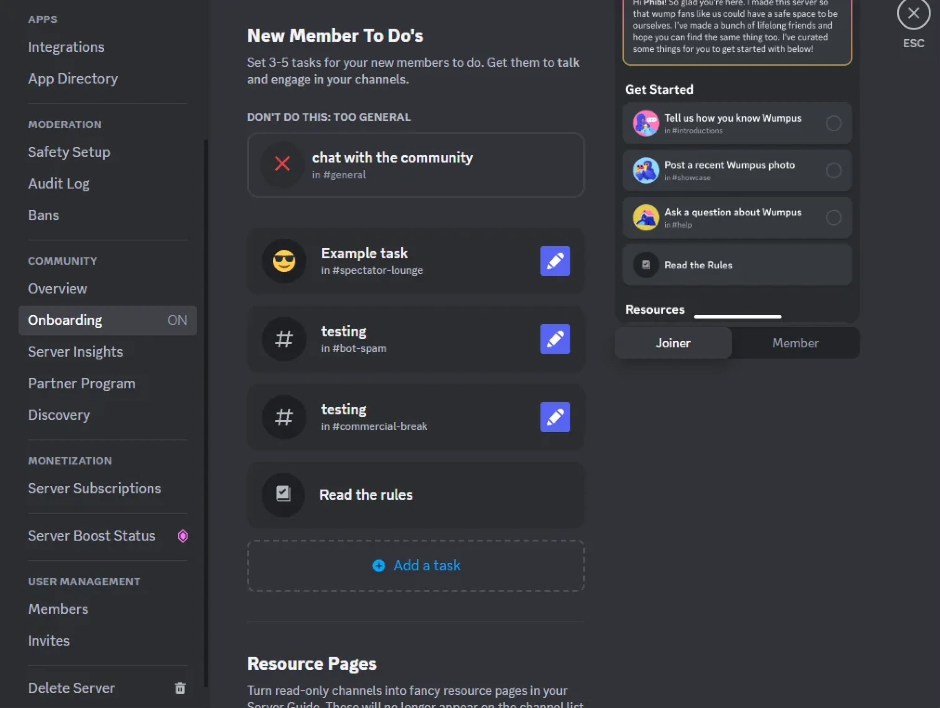Discord onboarding
