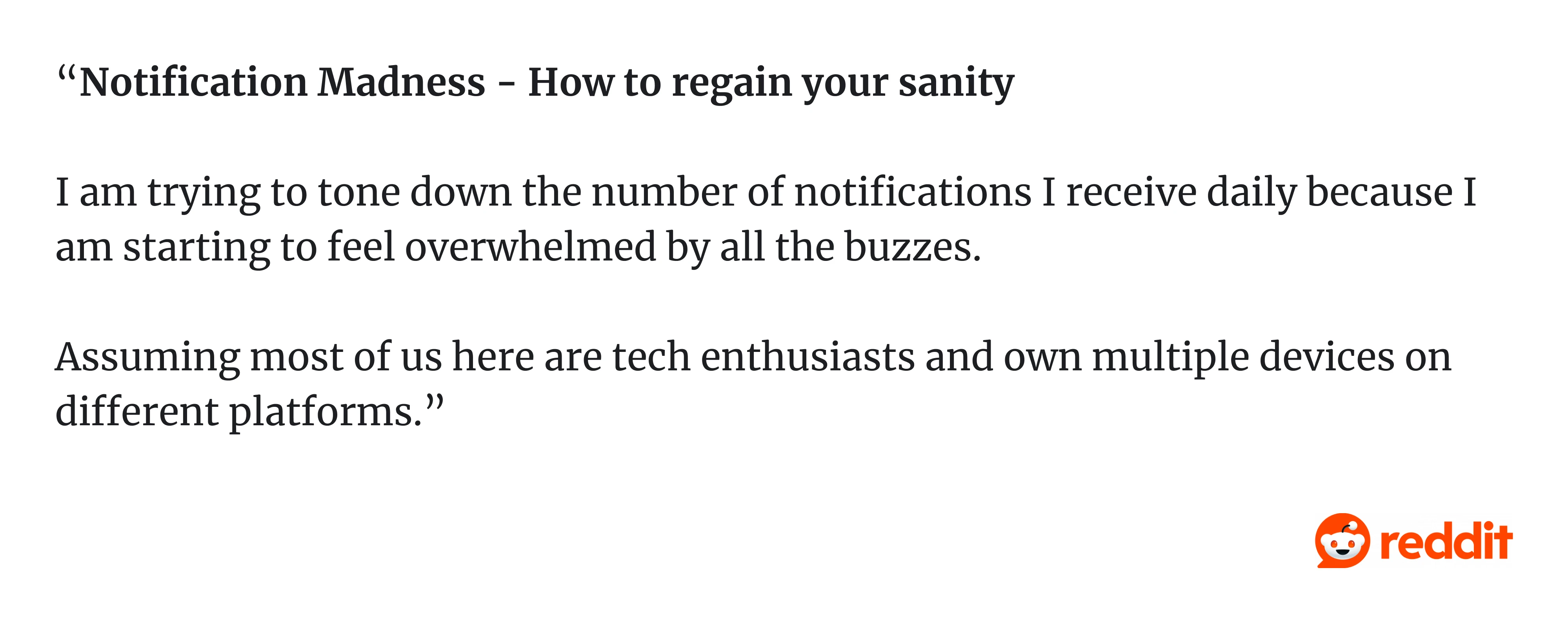 Reddit discussion about notification spam