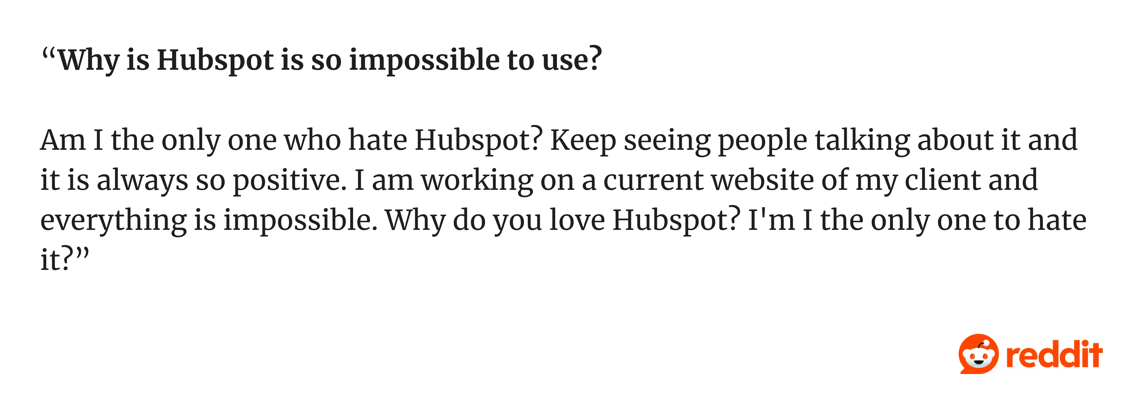 Comment on Reddit about HubSpot SaaS settings pages