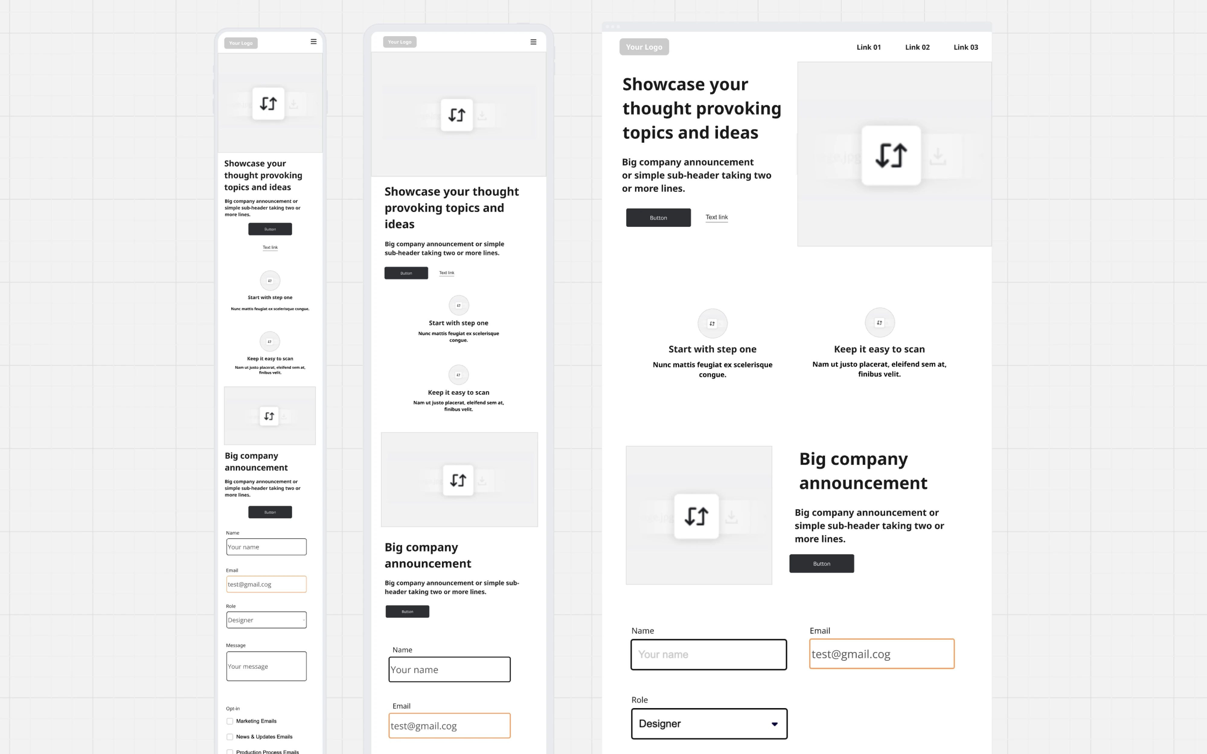 Website wireframe template 
