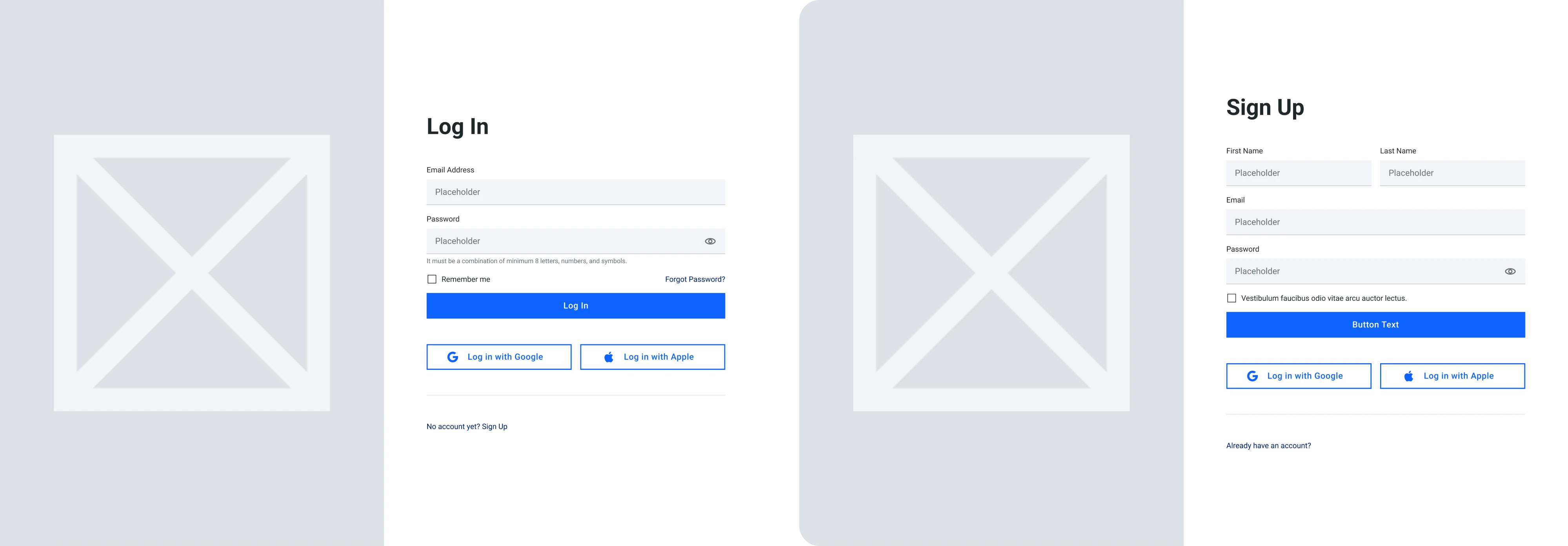 Sign-in/sign-up wireframe template