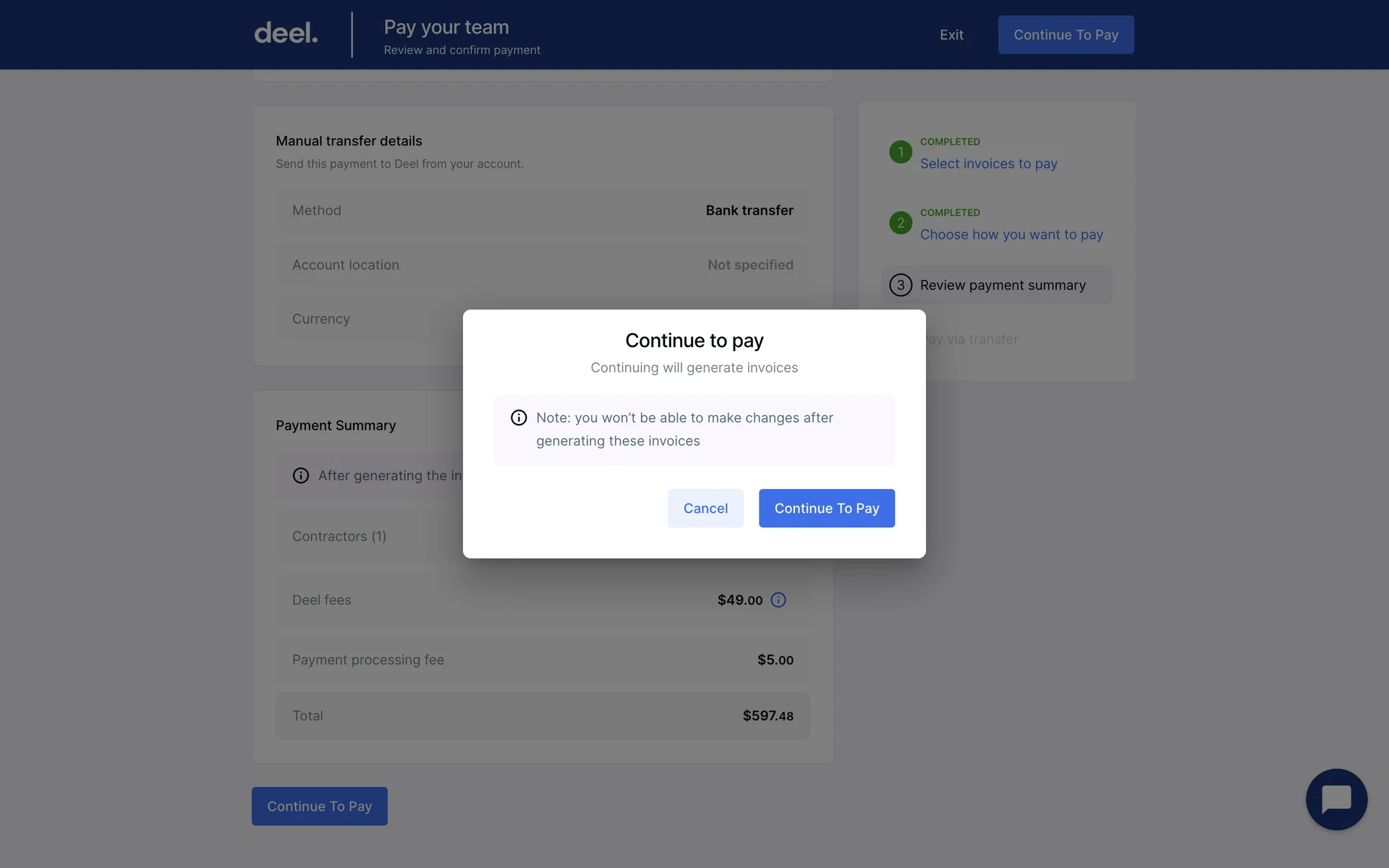 fintech modal design example