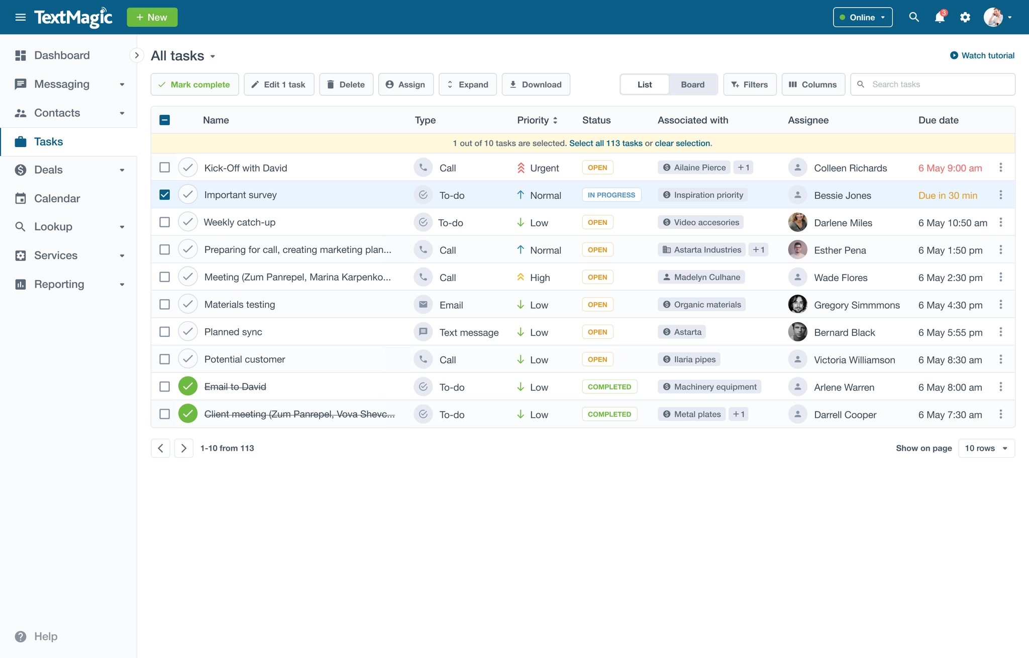 highlighted row states design with clear selection marks