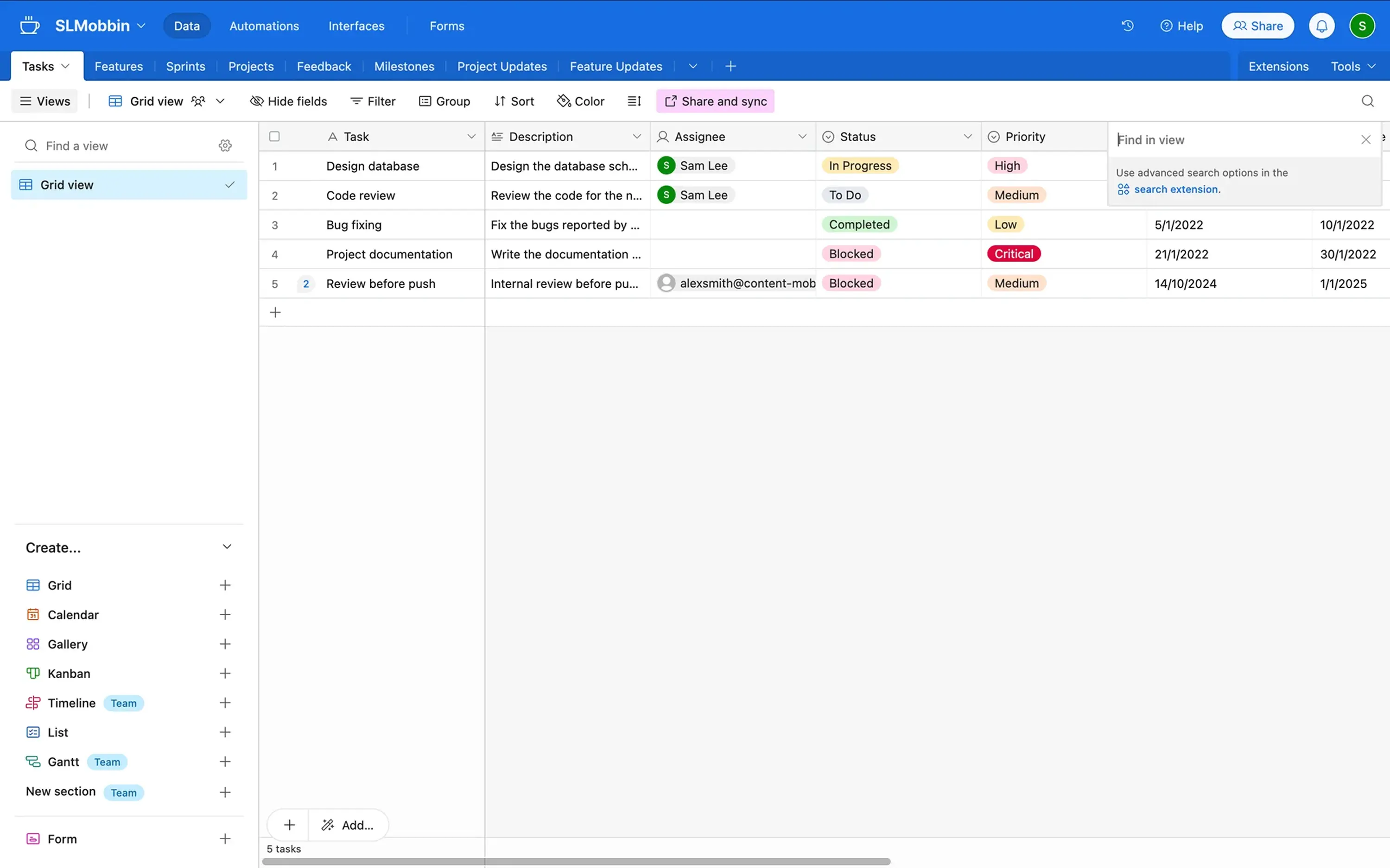 grid view mode design