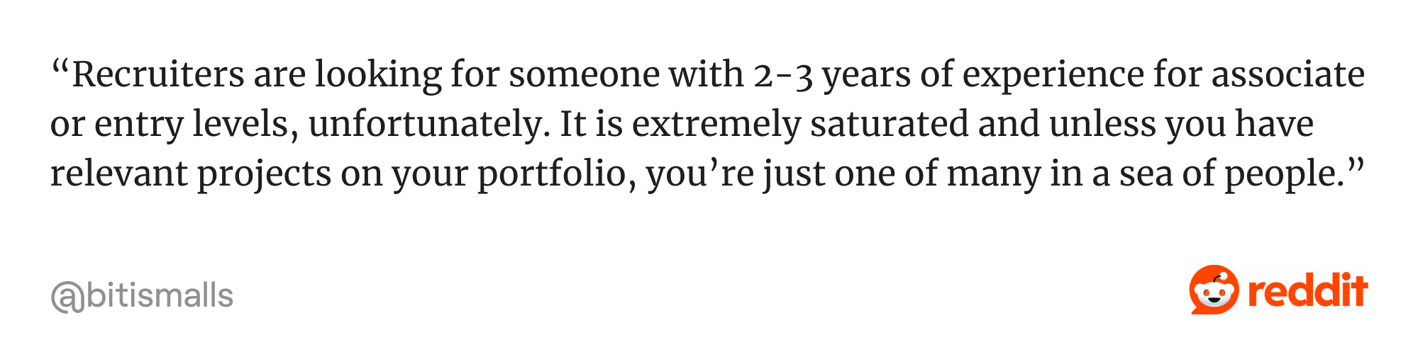 Comment on Reddit about recruiters