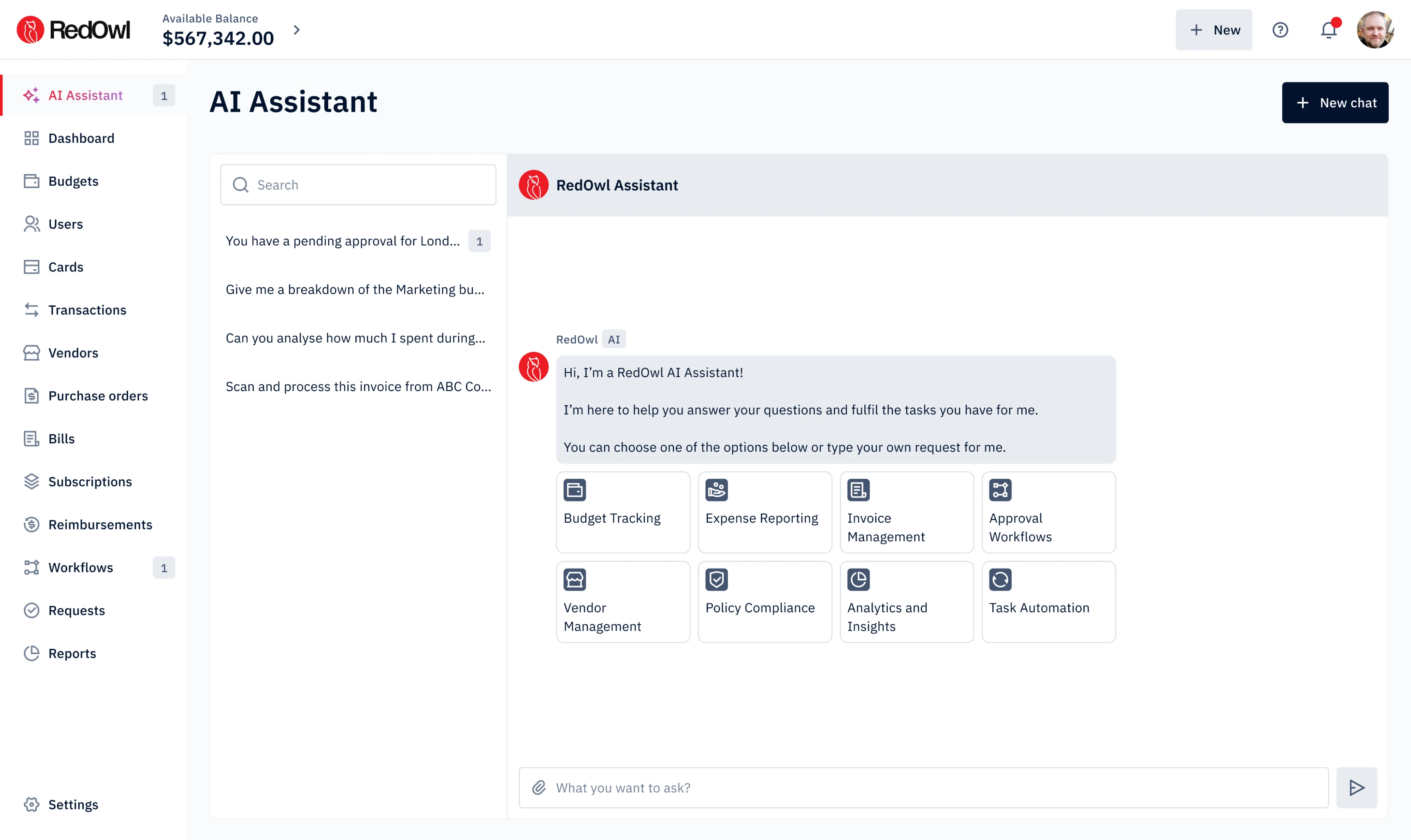 AI Assistant design for RedOwl