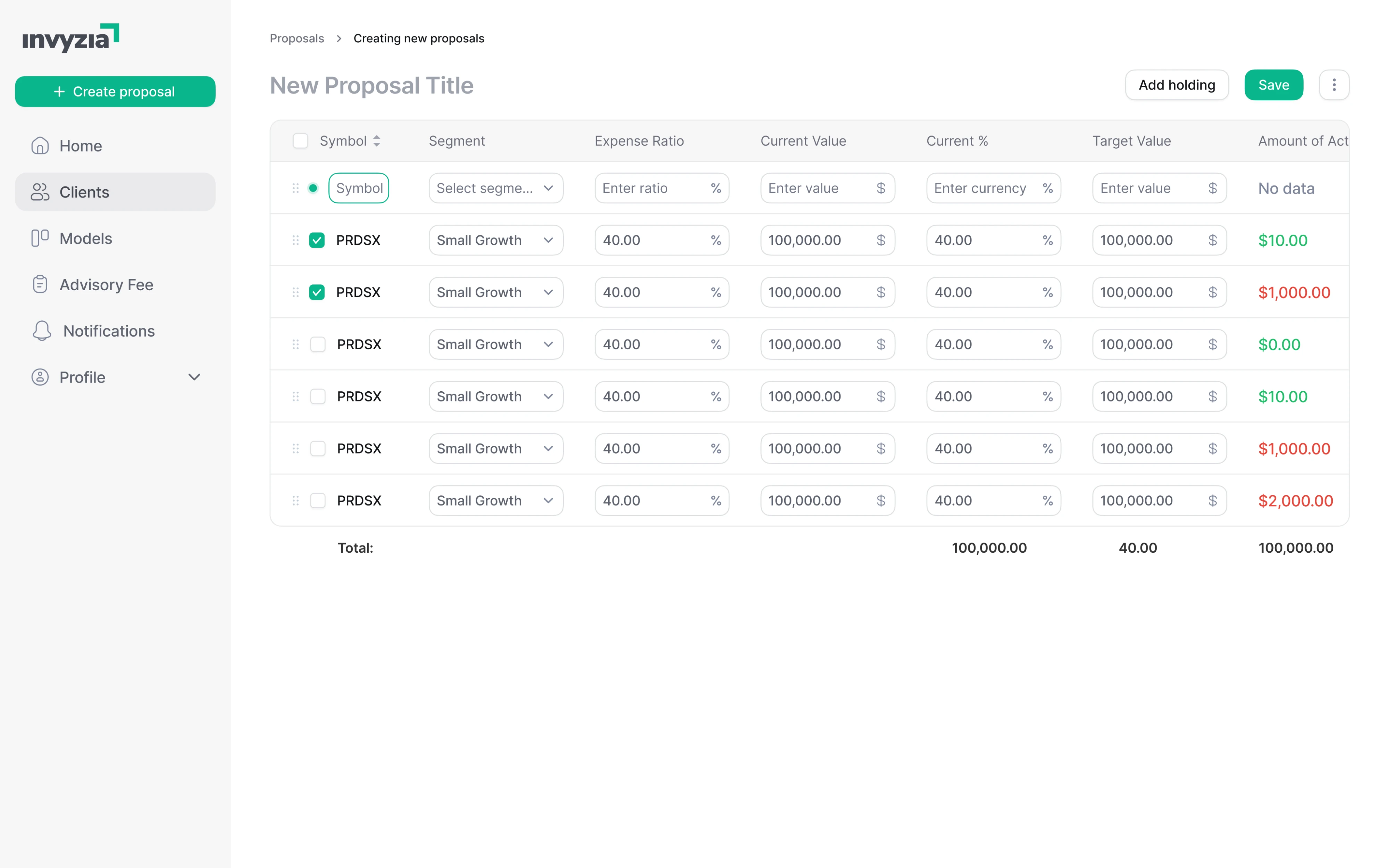 Invyzia Solutions navigation after