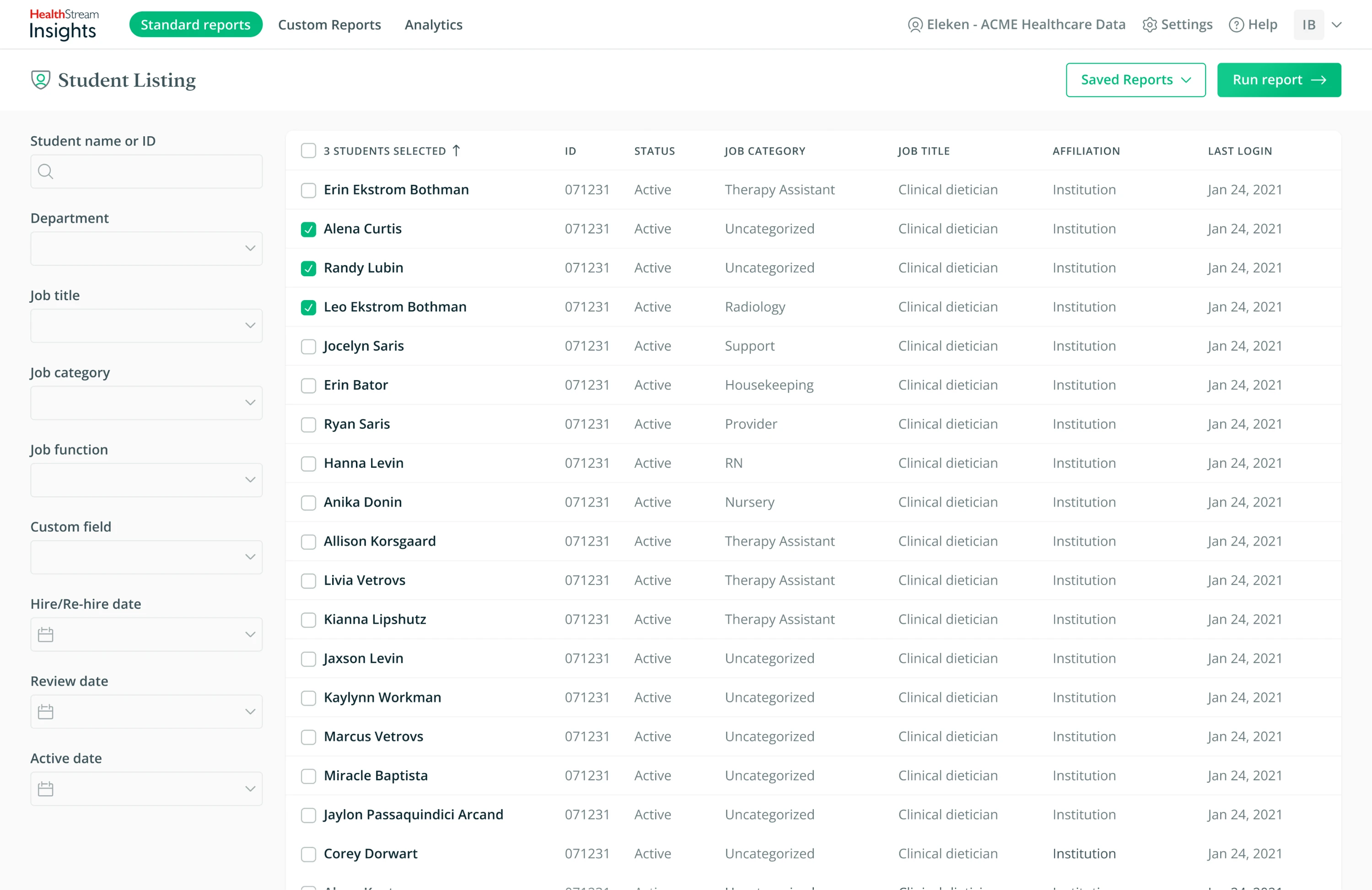 HealthStream after redesign