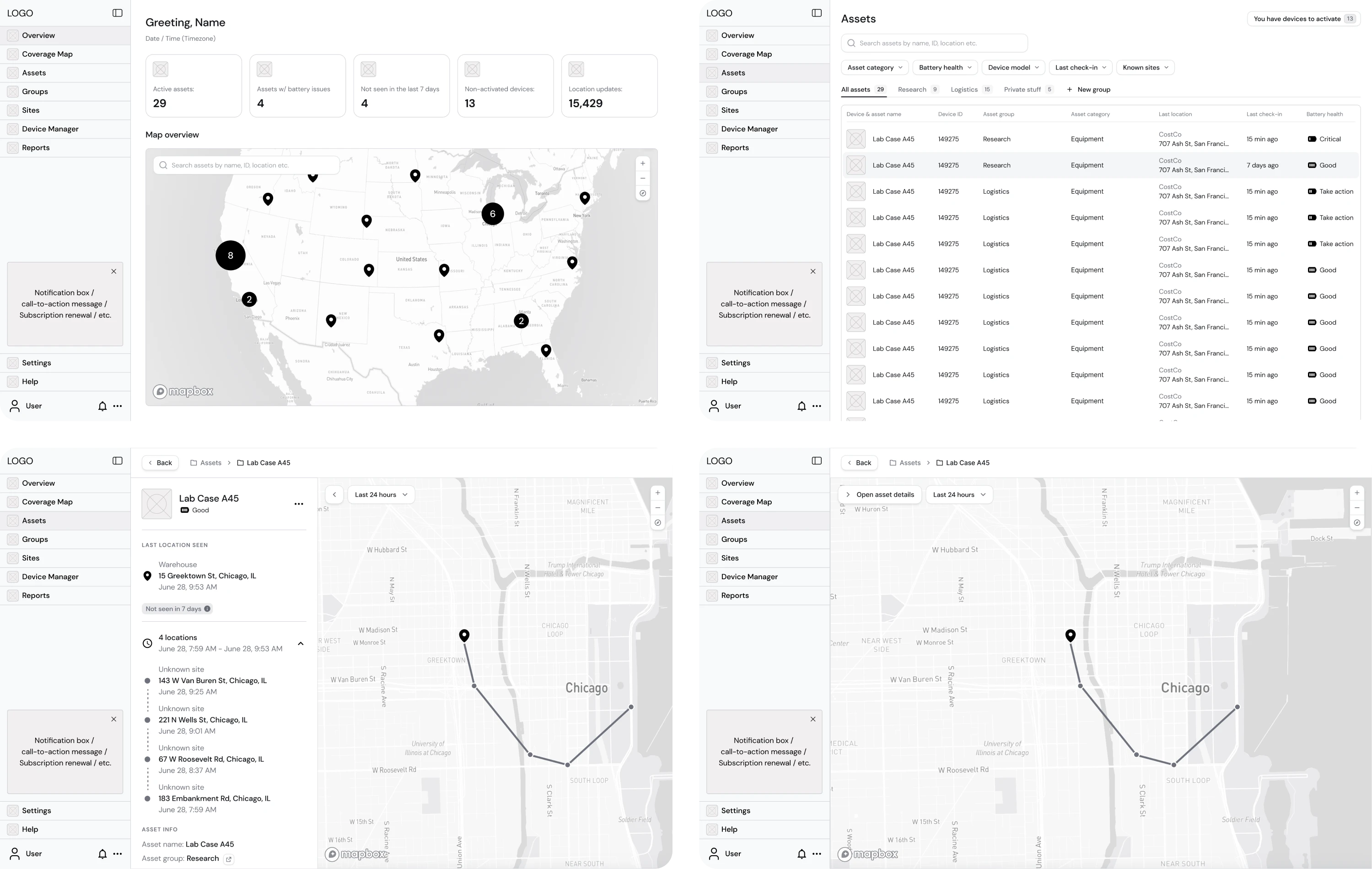 Smartpin platform wireframes created by Eleken