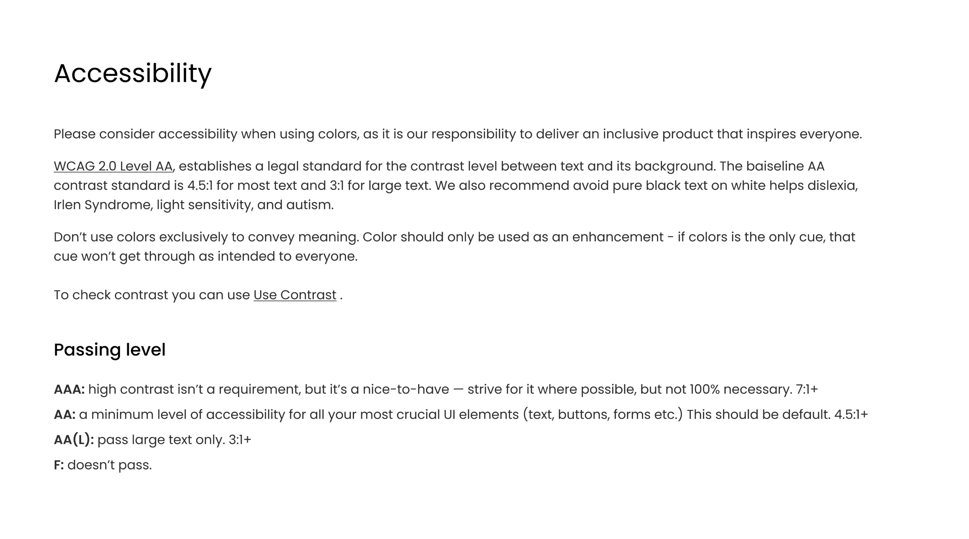 Accessibility guidelines