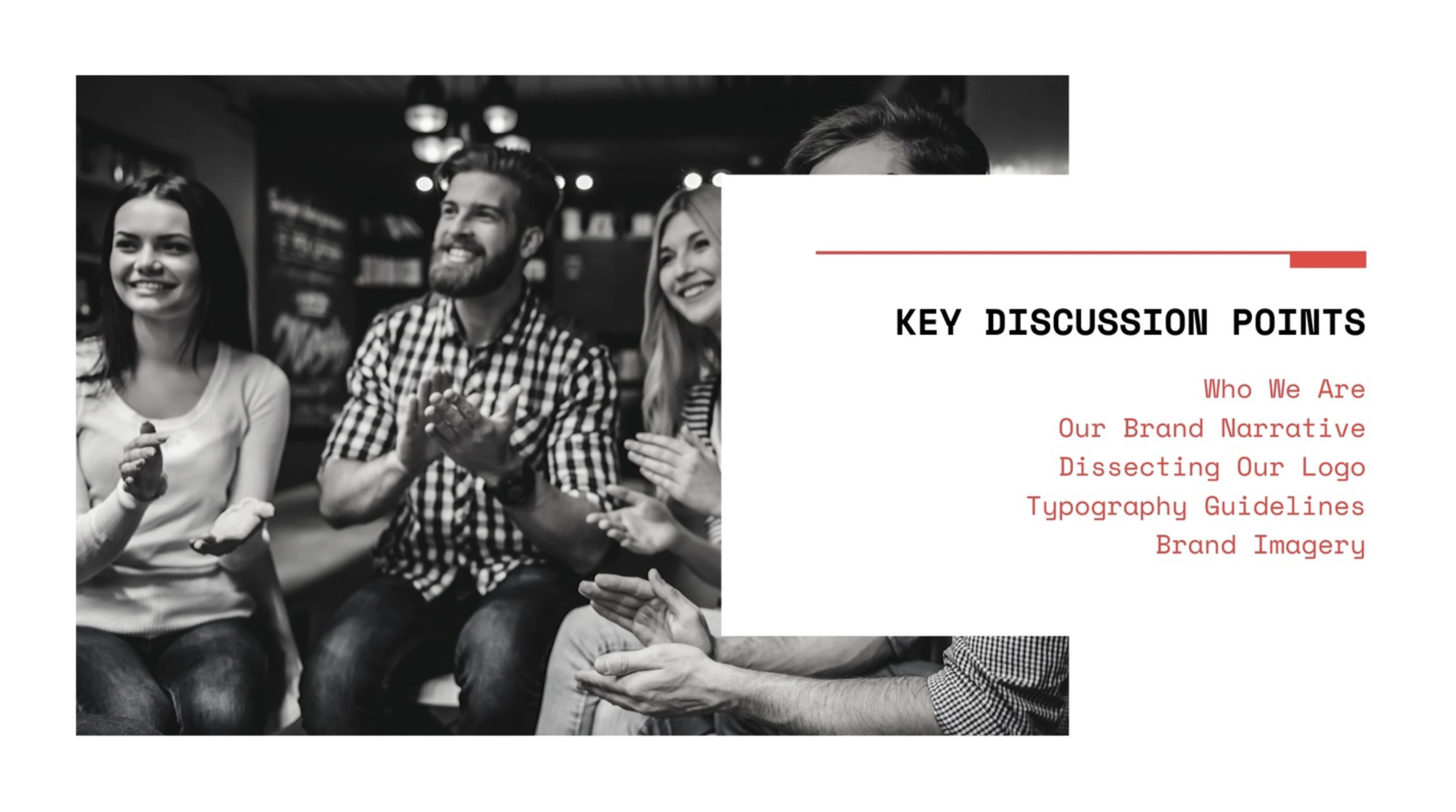 Red and white brand guidelines presentation