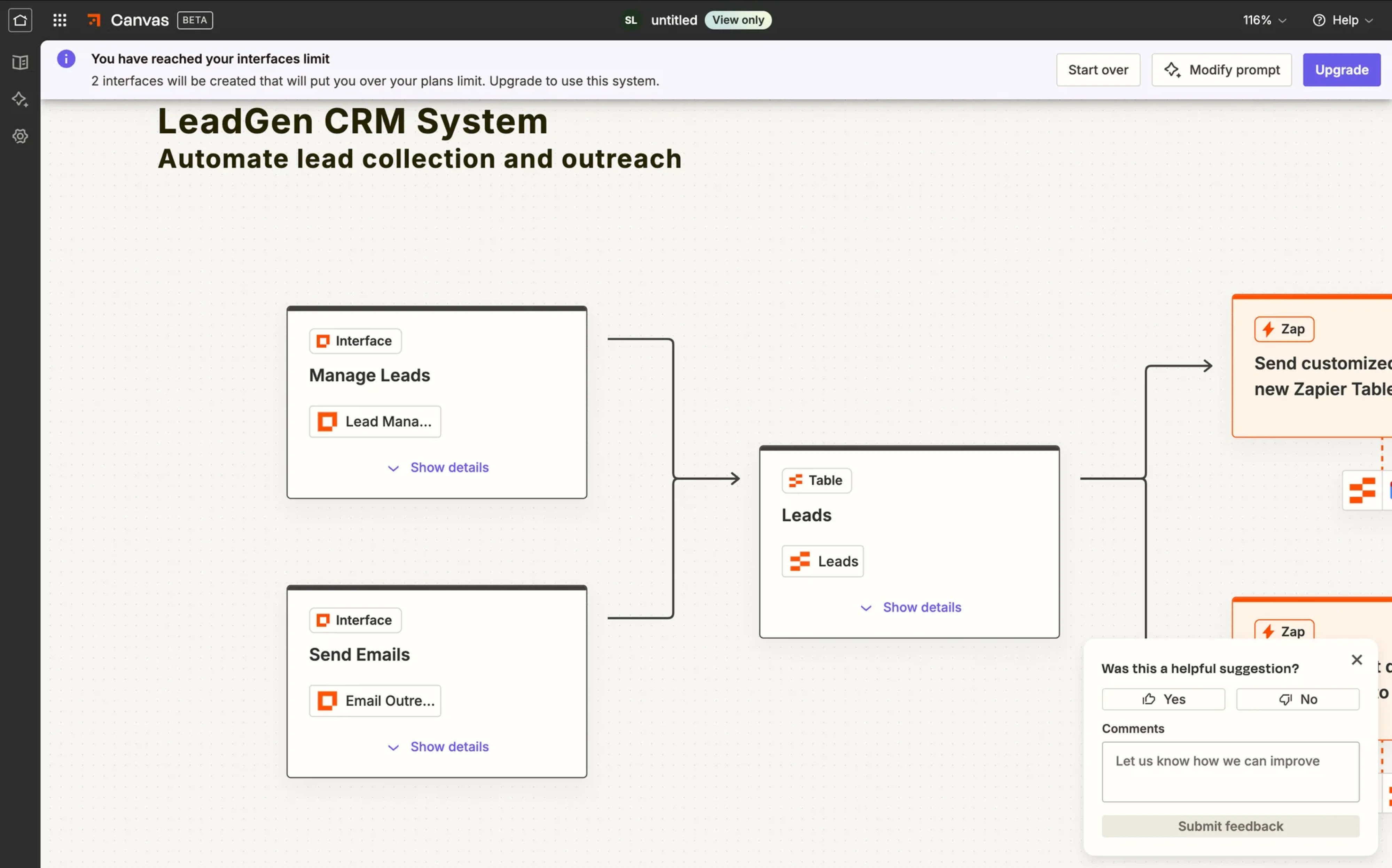 System feedback example