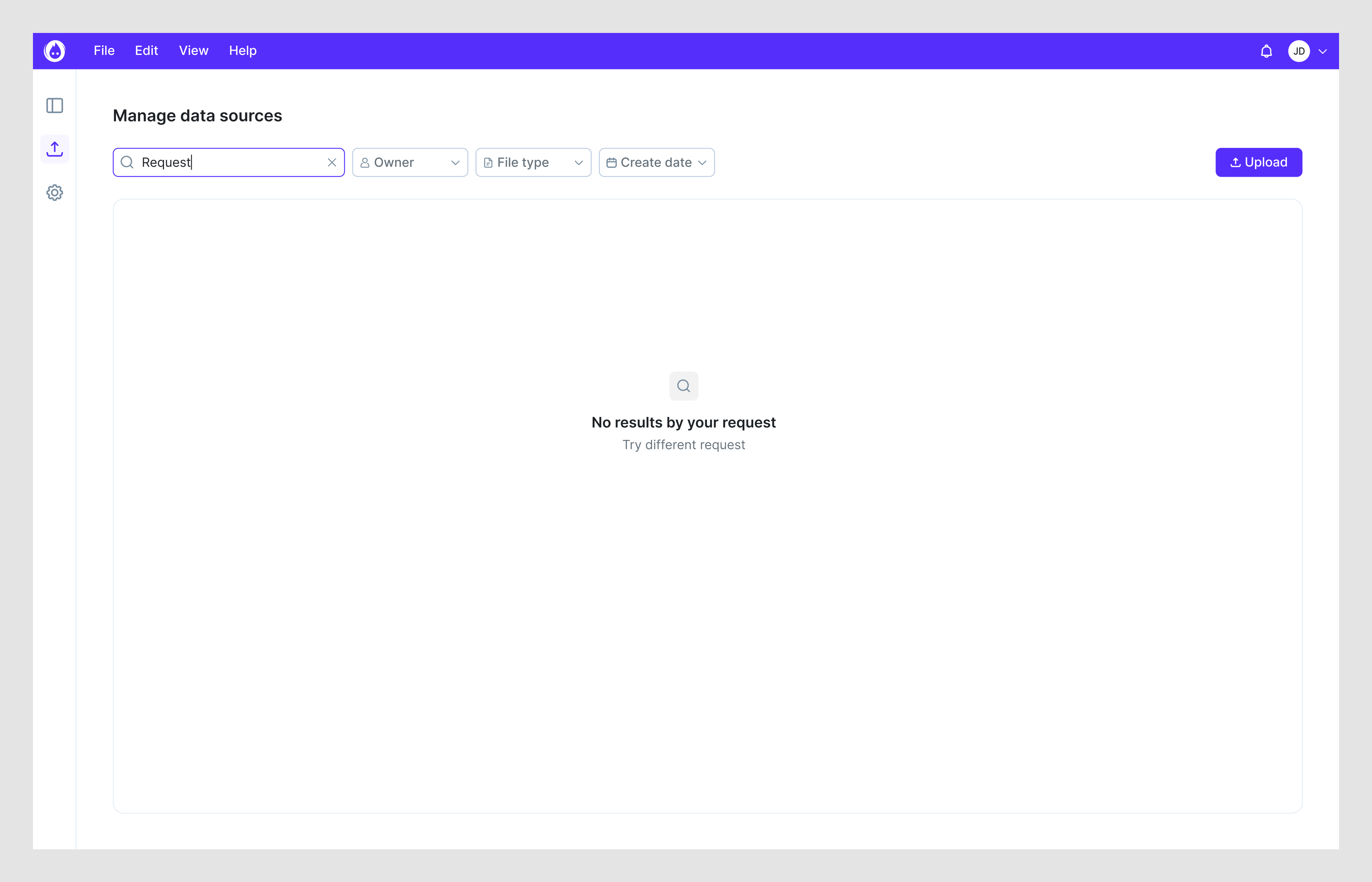 empty state message