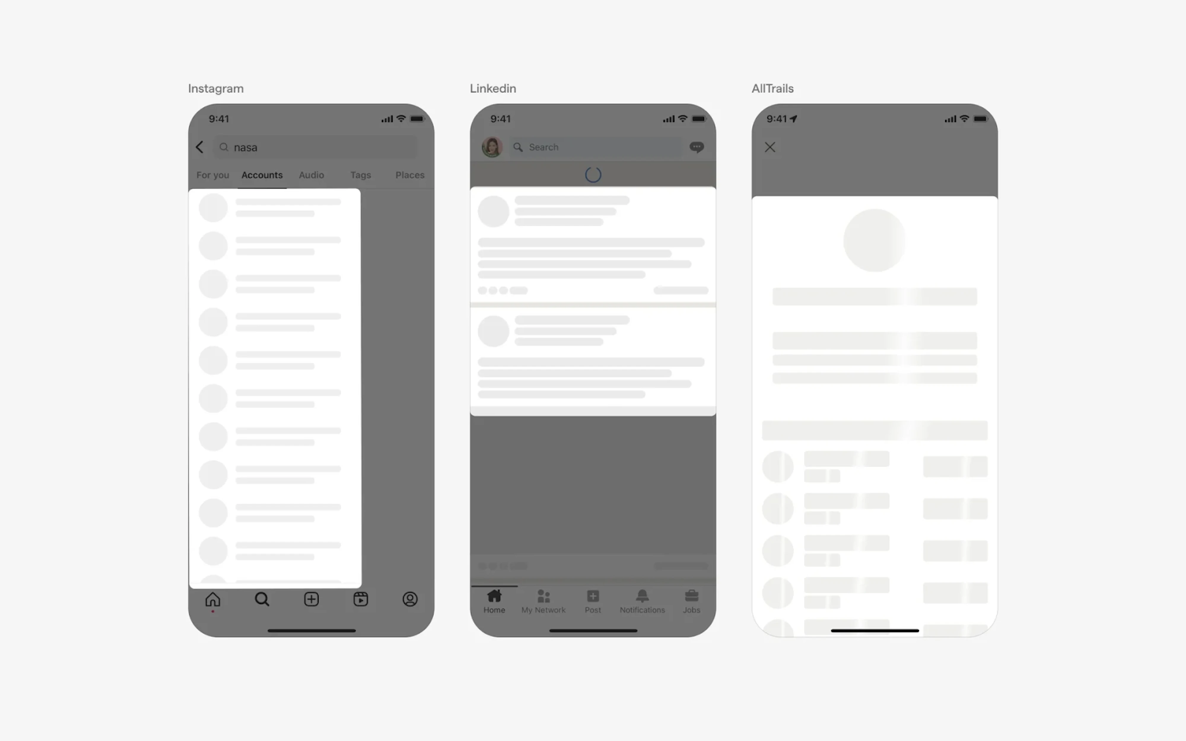 Skeleton screens