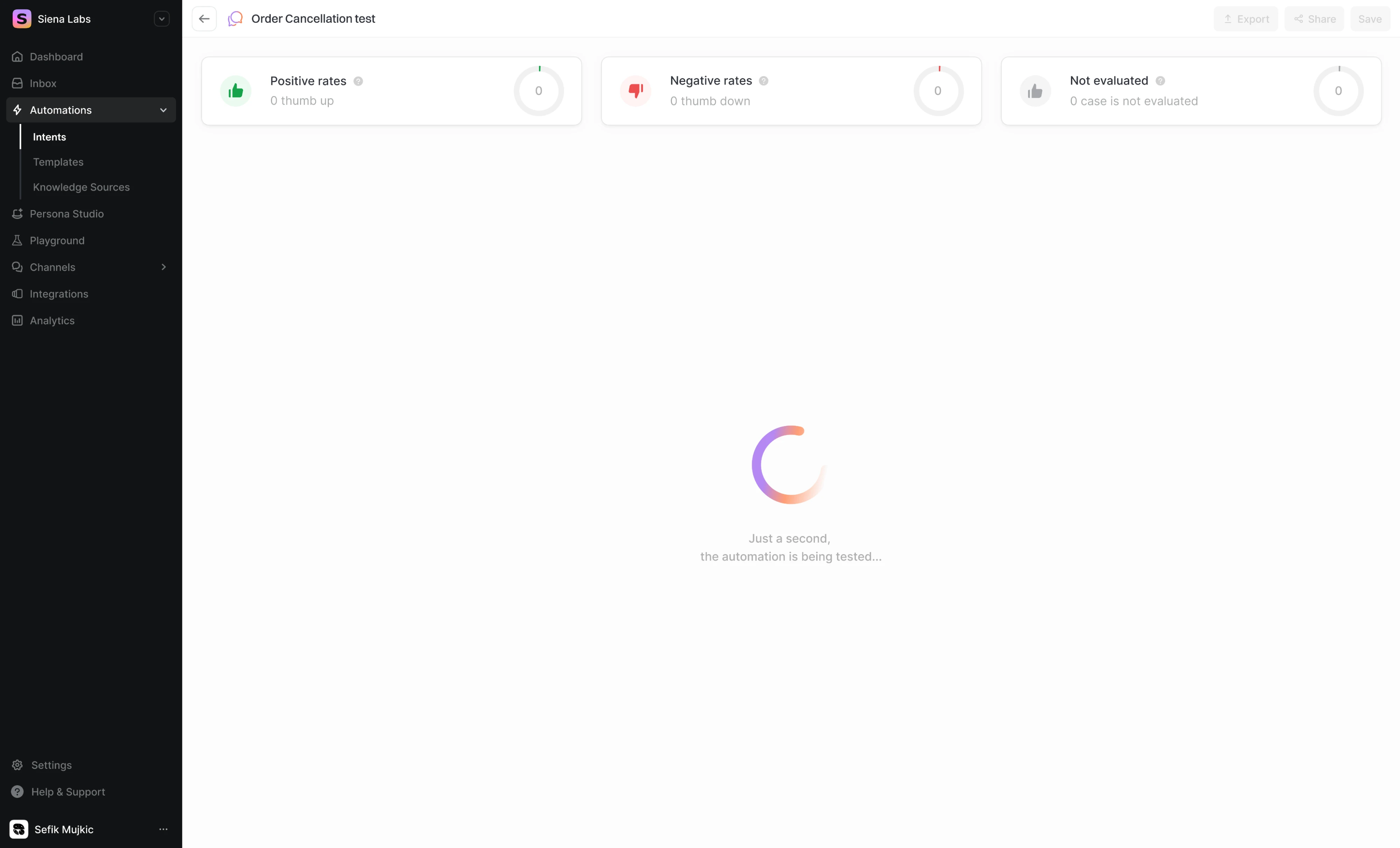 Spinner with contextual system feedback
