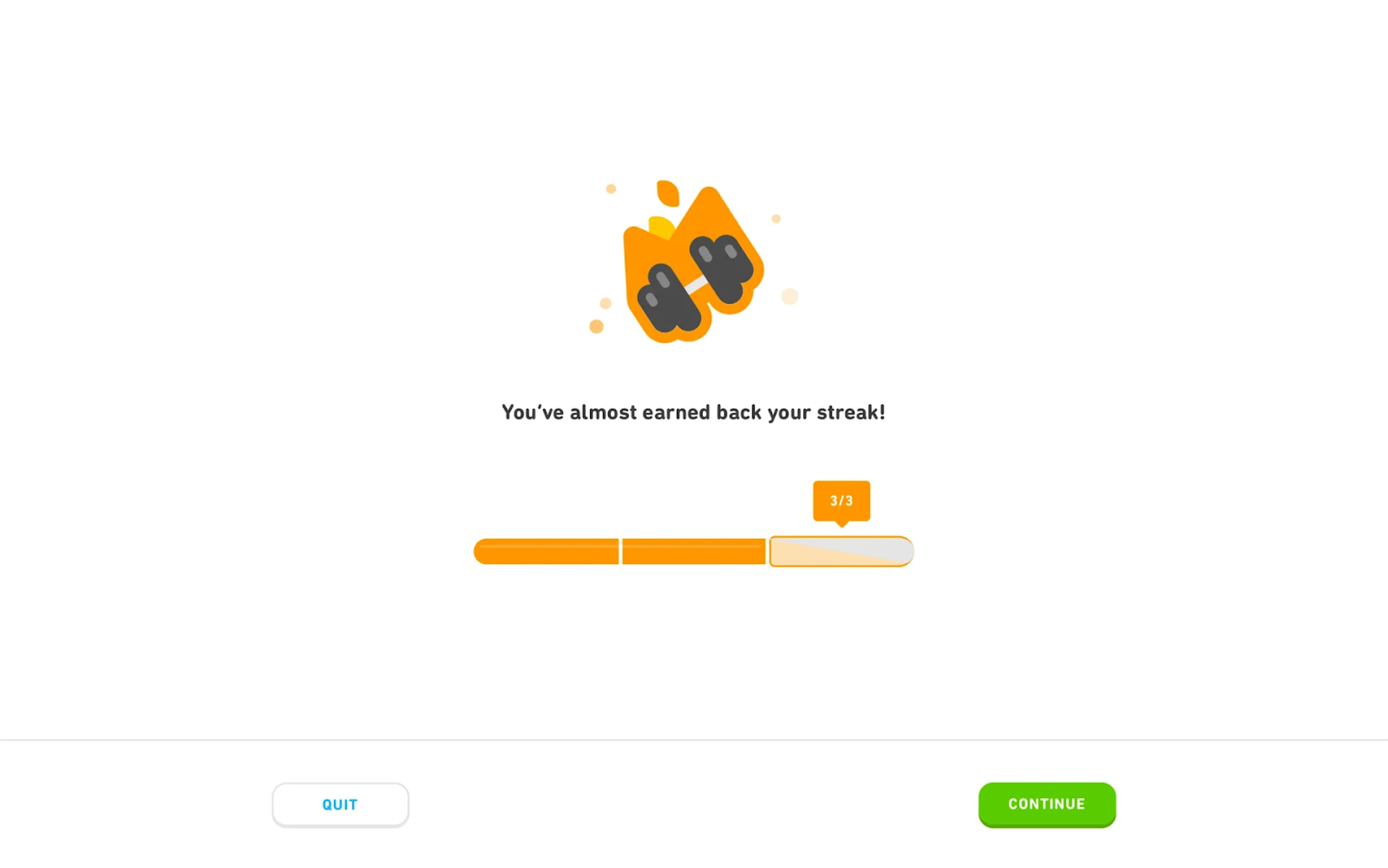 Motivational three-part progress indicator 