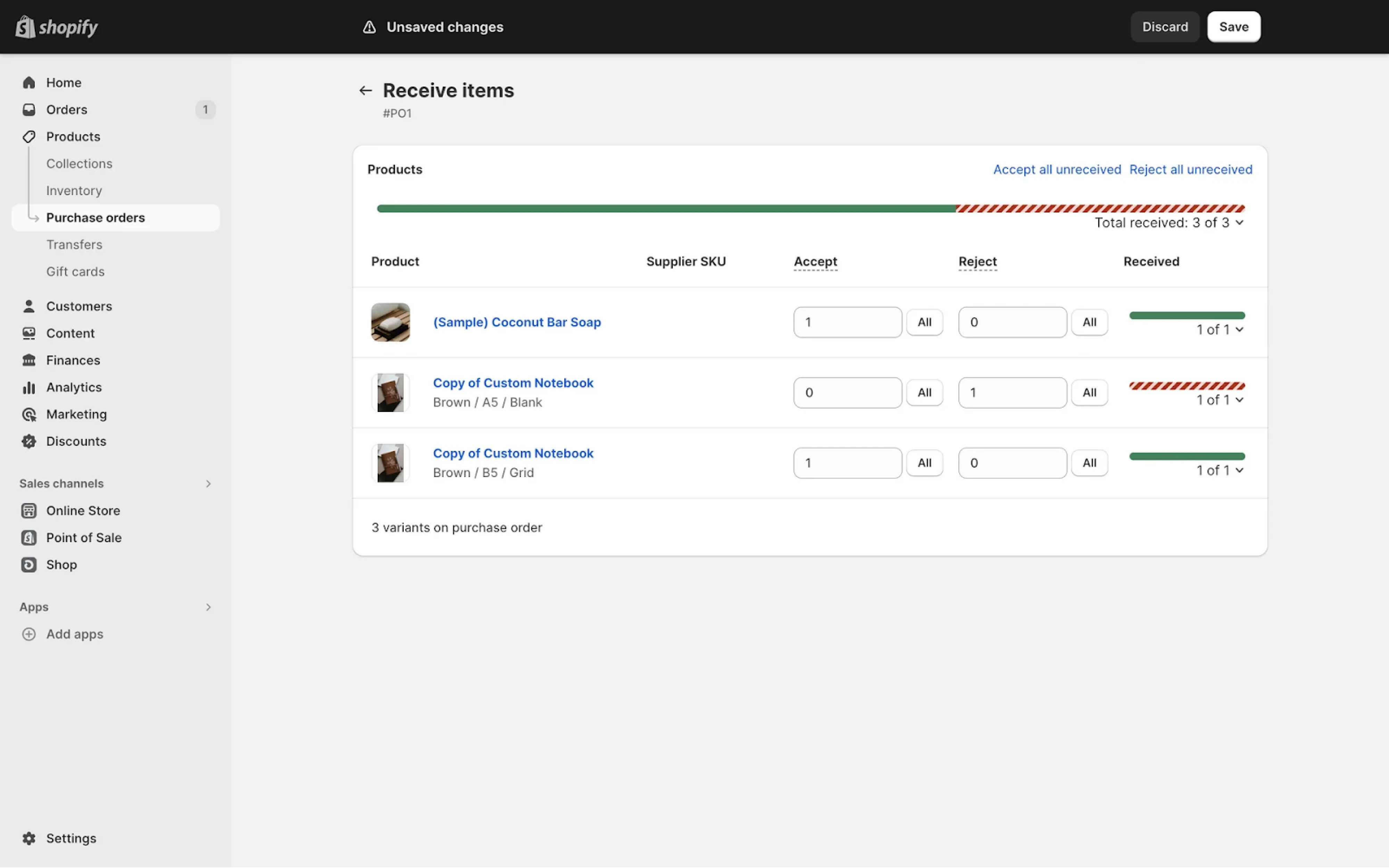 Layered progress across overall and item levels