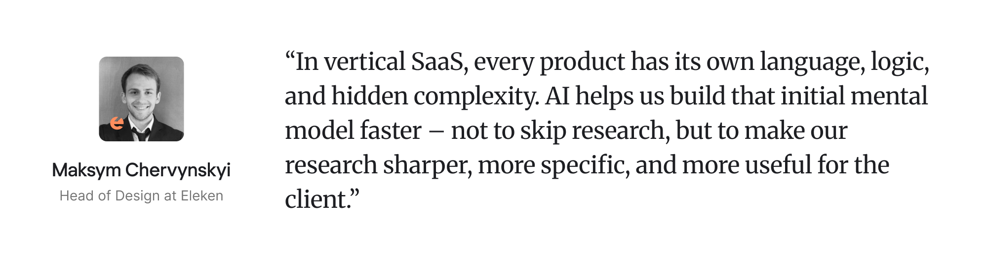 design expert quote on AI product design research