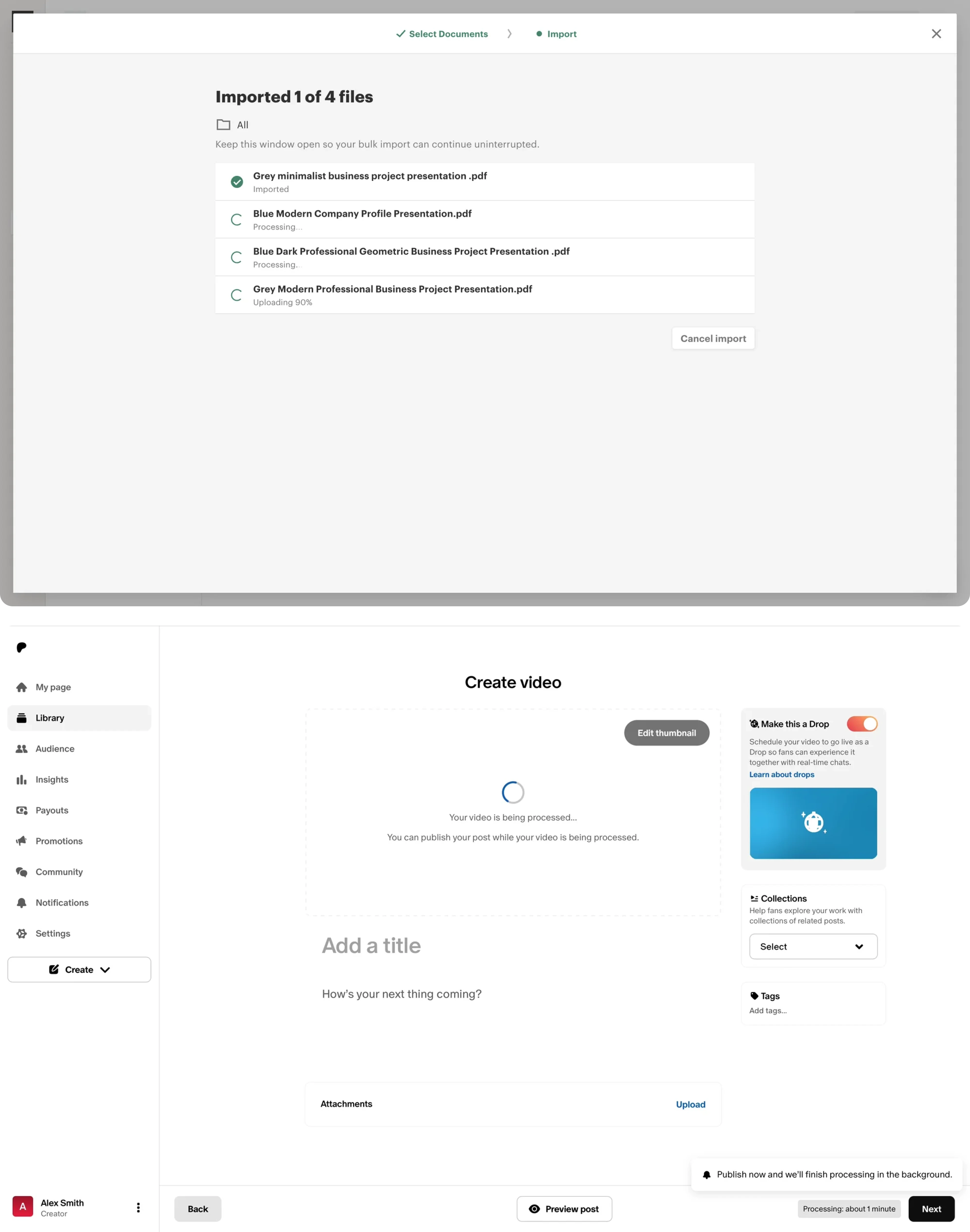 Card and widget spinner loading