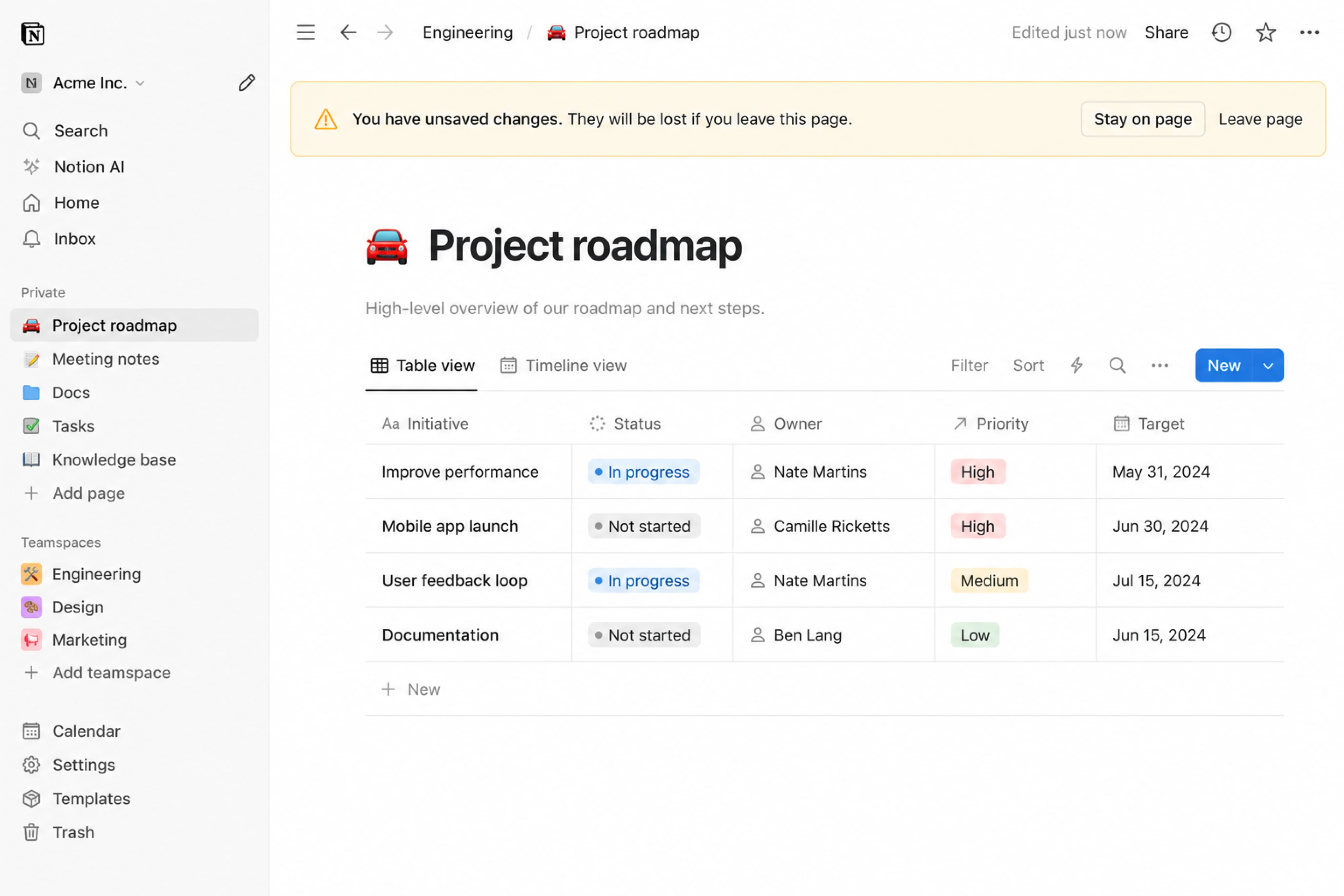 Notion alert ui example