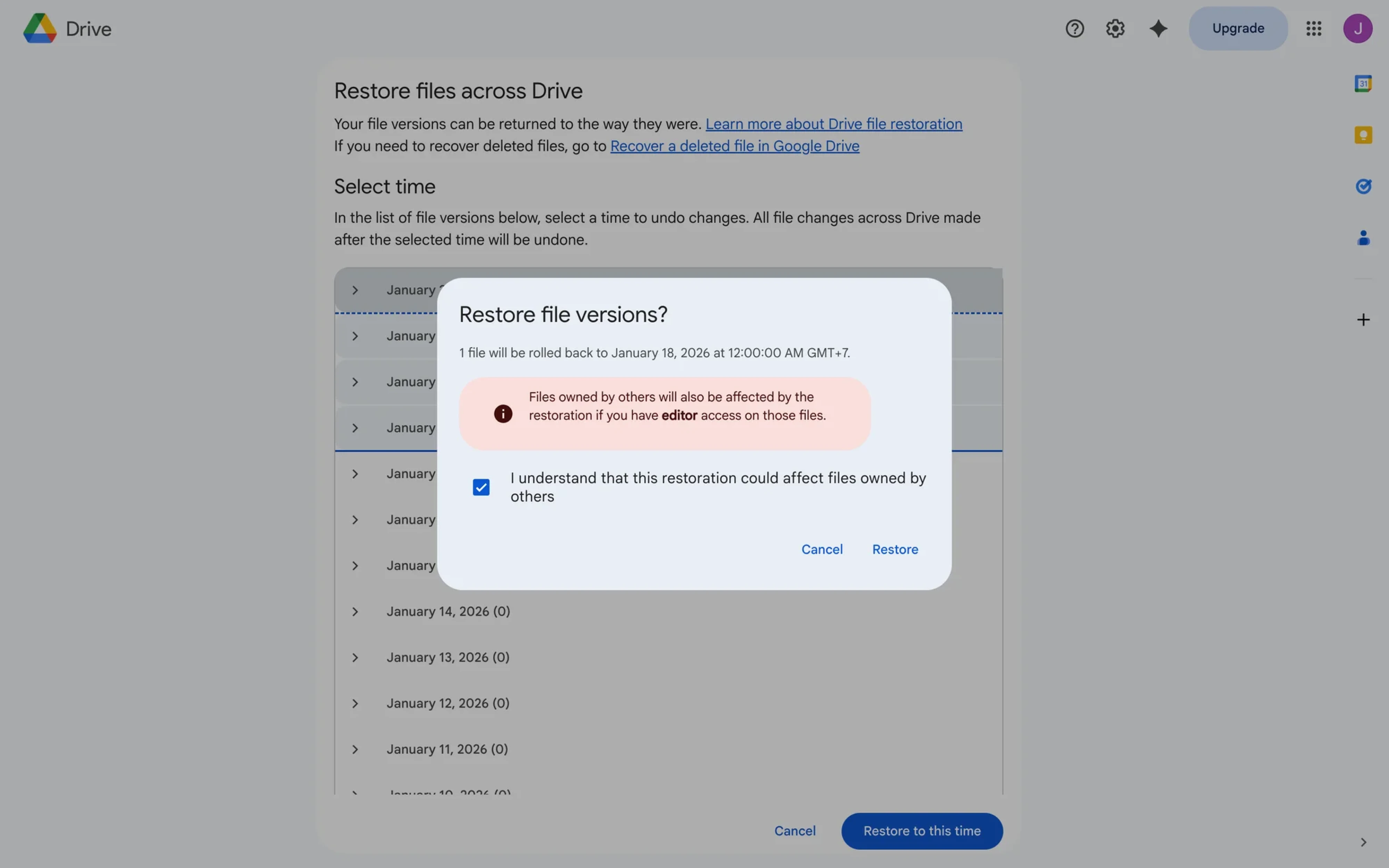 contextual alert ui example